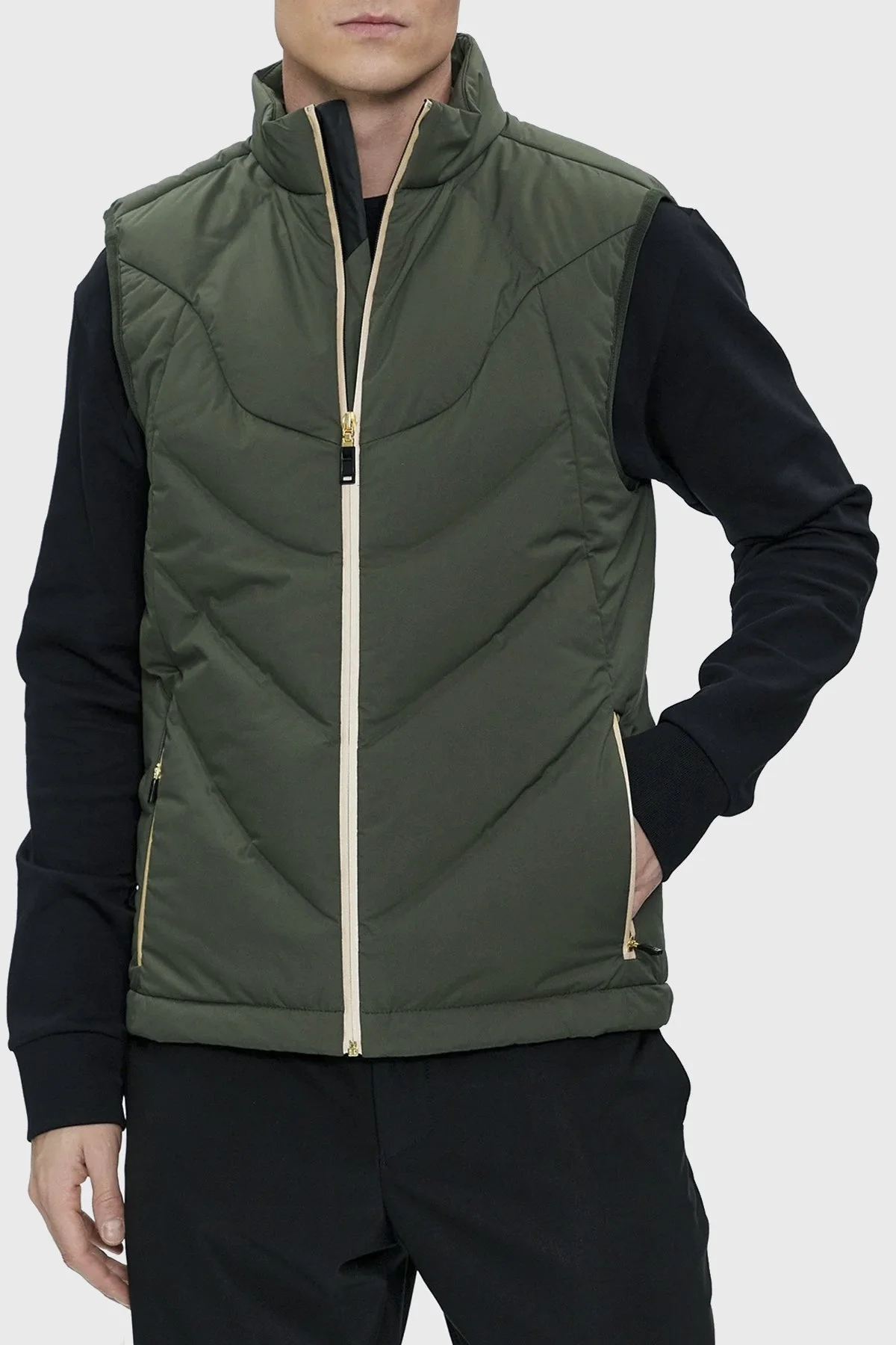 Boss Kuş Tüyü Dolgulu Su İtici Regular Fit Şişme Erkek Yelek 50504776 379 HAKİ - 1