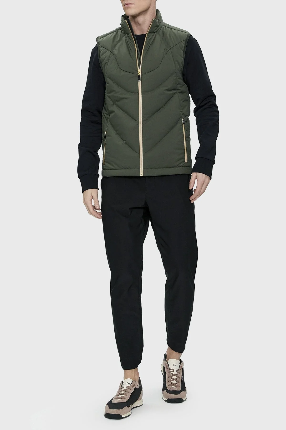 Boss Kuş Tüyü Dolgulu Su İtici Regular Fit Şişme Erkek Yelek 50504776 379 HAKİ - 2