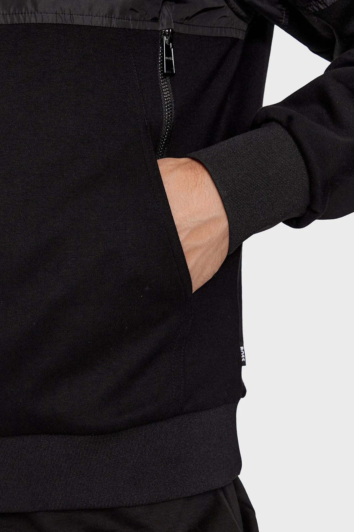 Boss Logo Aplikeli Panelli Fermuarlı Regular Fit Erkek Sweat 50499227 001 SİYAH - 4