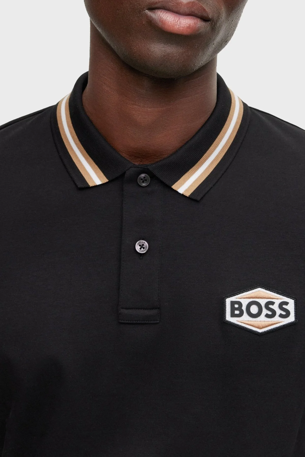 Boss Logo Armalı % 100 Pamuk Regular Fit Erkek Polo Yaka T Shirt 50495553 001 SİYAH - 2