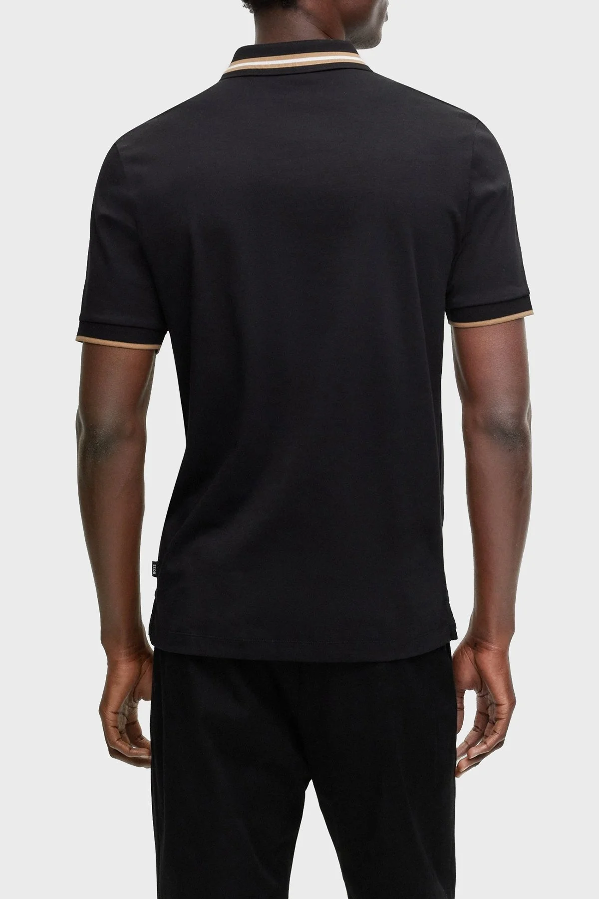 Boss Logo Armalı % 100 Pamuk Regular Fit Erkek Polo Yaka T Shirt 50495553 001 SİYAH - 3