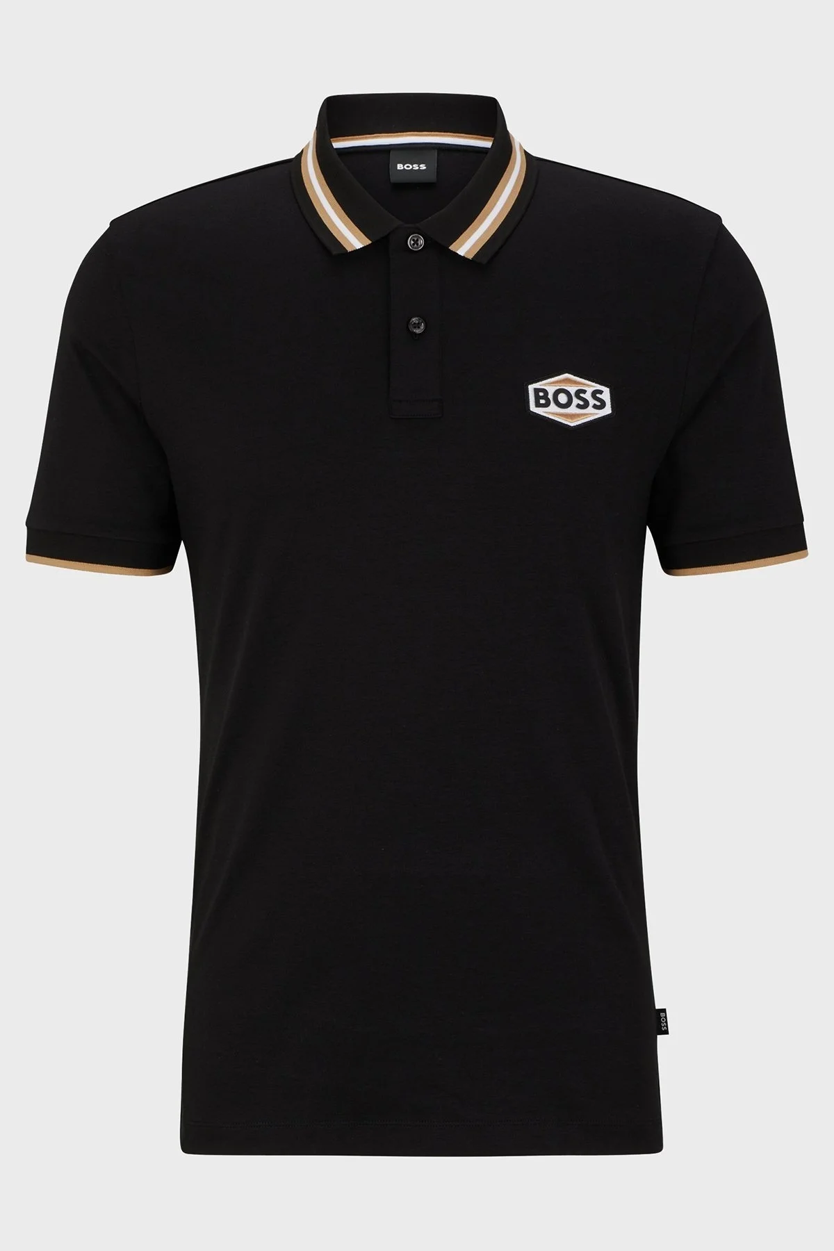 Boss Logo Armalı % 100 Pamuk Regular Fit Erkek Polo Yaka T Shirt 50495553 001 SİYAH - 4