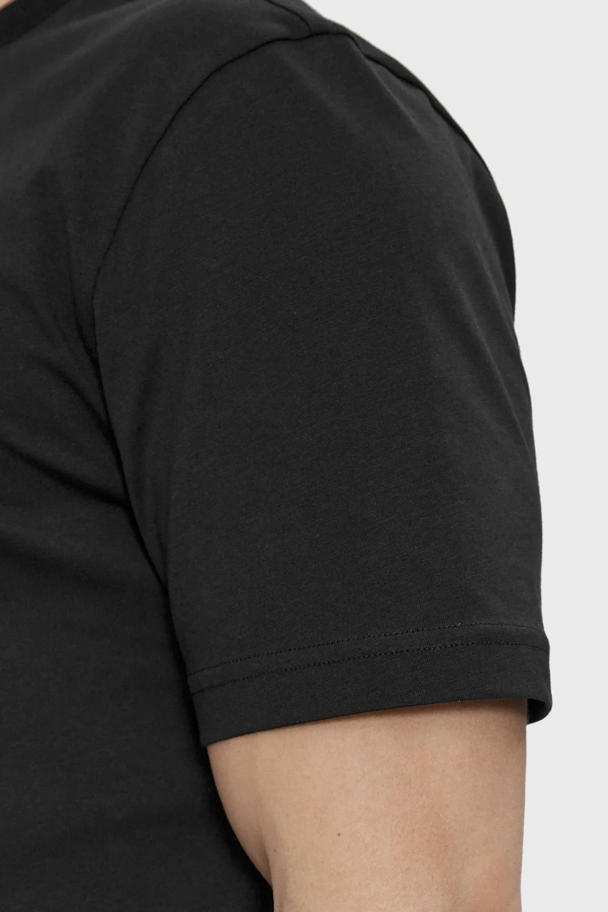Boss Logo Baskılı Bisiklet Yaka Regular Fit Pamuklu Jarse Erkek T Shirt 50506344 001 SİYAH - 5