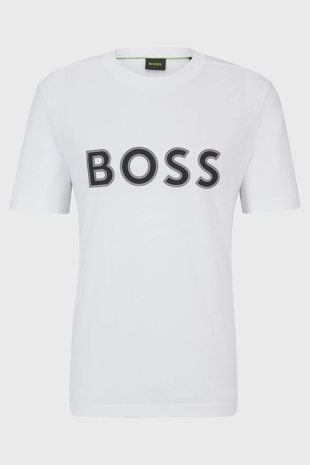 Boss Logo Baskılı Bisiklet Yaka Regular Fit Pamuklu Jarse Erkek T Shirt 50506344 100 BEYAZ - 5