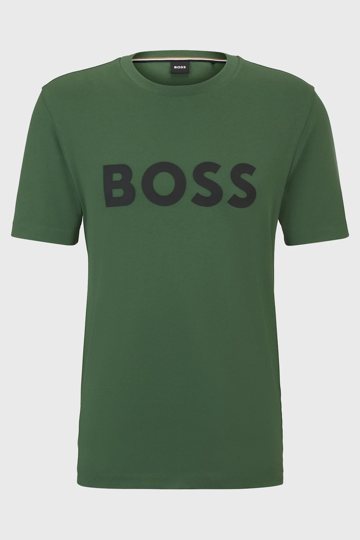 Boss Logo Baskılı Pamuklu Bisiklet Yaka Regular Fit Jarse Erkek T Shirt 50495742 348 YEŞİL - 5