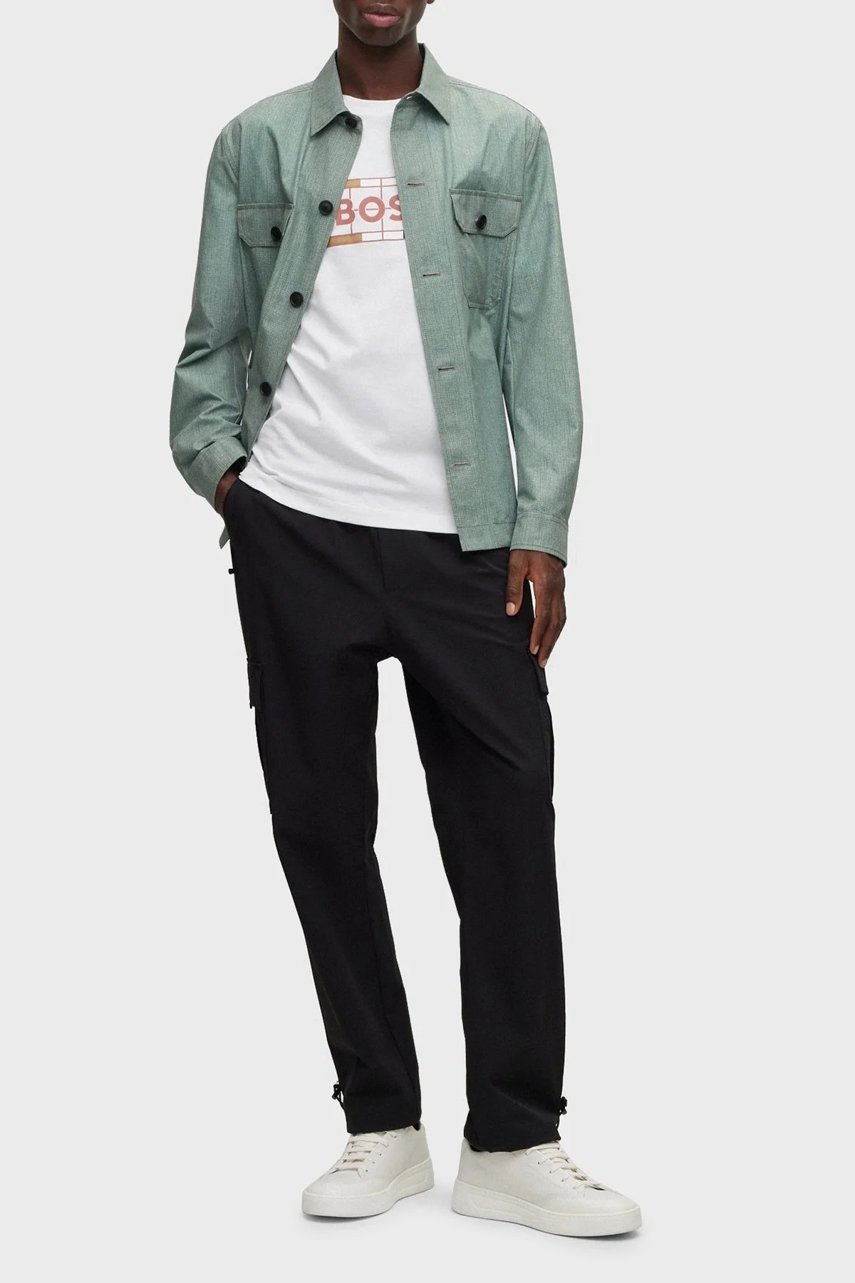 Boss Logo Baskılı Pamuklu Bisiklet Yaka Slim Fit Erkek T Shirt 50486210 100 BEYAZ - 2