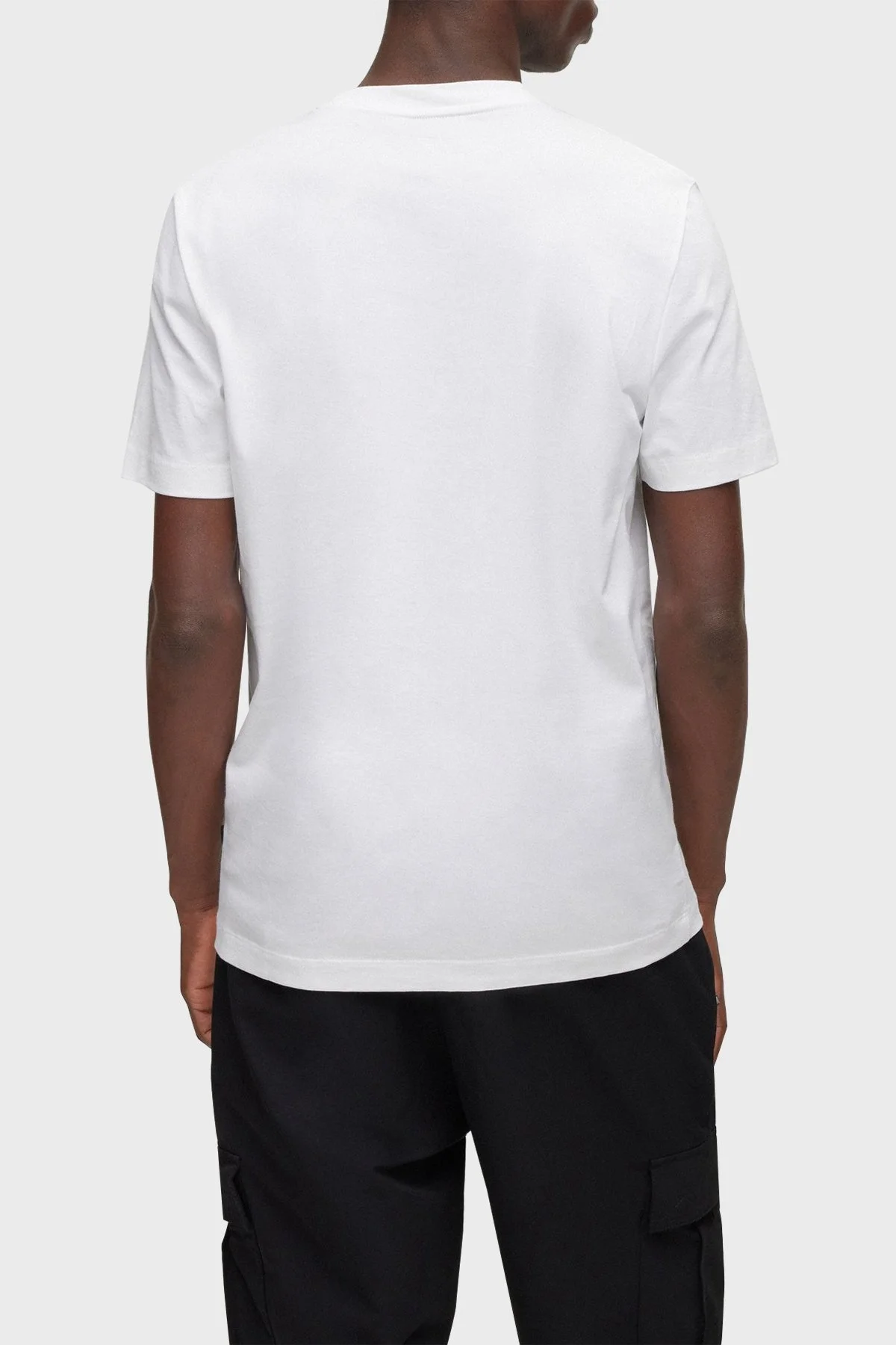 Boss Logo Baskılı Pamuklu Bisiklet Yaka Slim Fit Erkek T Shirt 50486210 100 BEYAZ - 3