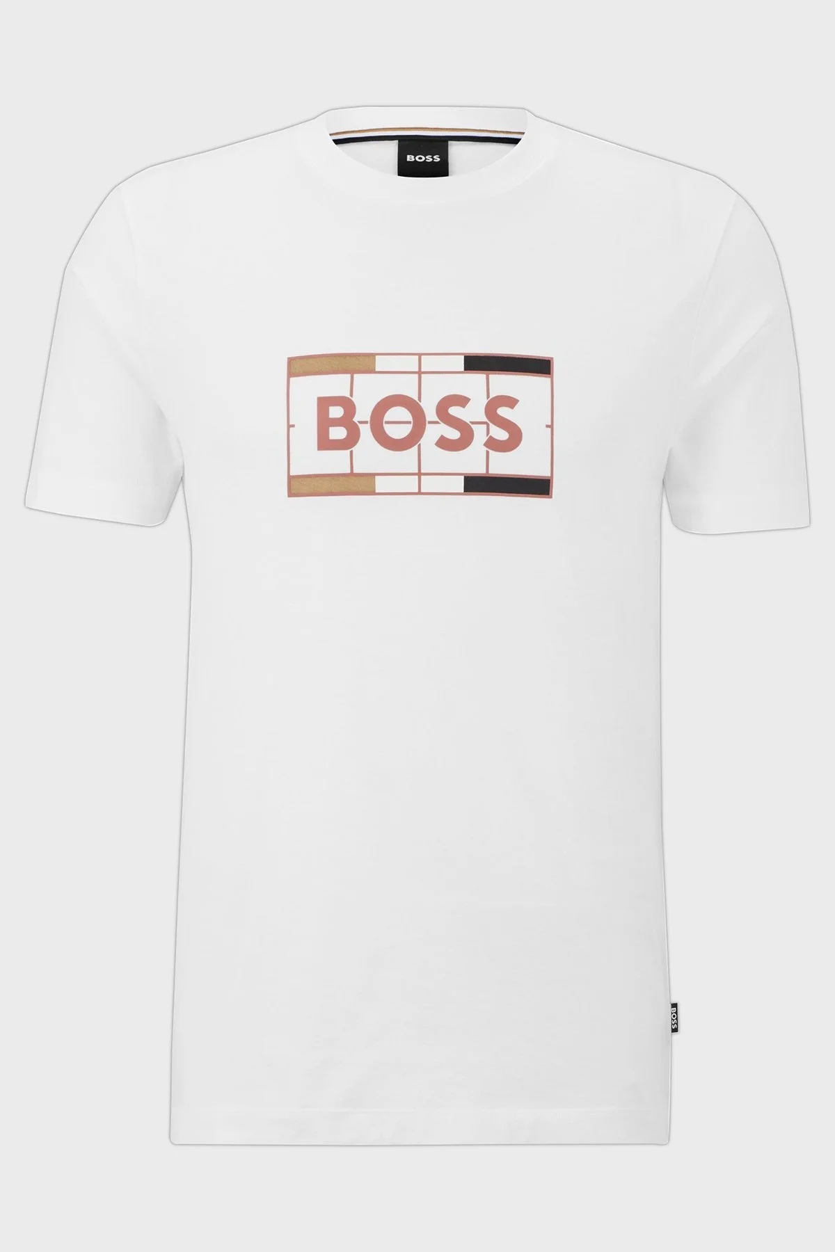 Boss Logo Baskılı Pamuklu Bisiklet Yaka Slim Fit Erkek T Shirt 50486210 100 BEYAZ - 5