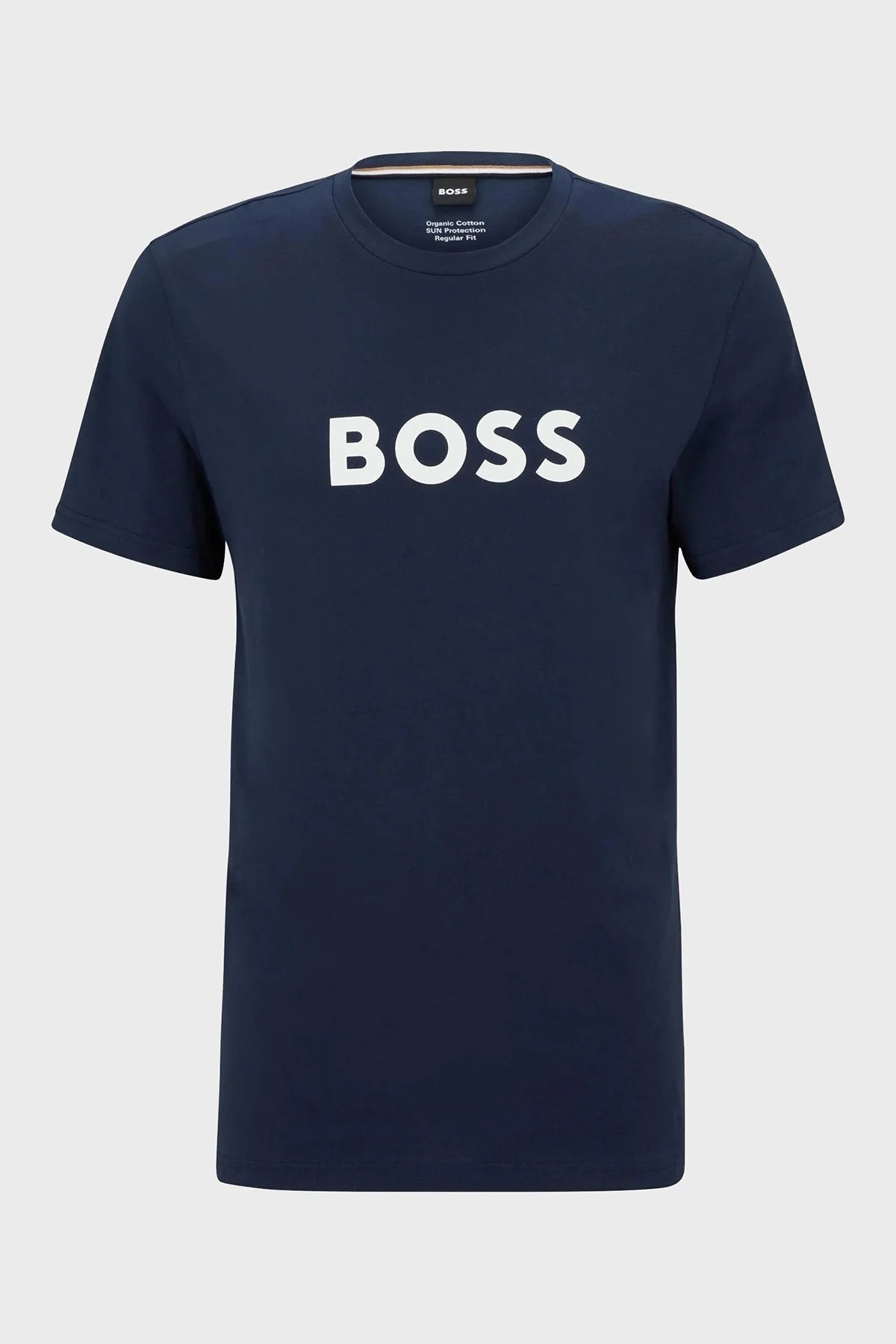 Boss Logo Baskılı Pamuklu Regular Fit Bisiklet Yaka Erkek T Shirt 50491706 413 LACİVERT - 3