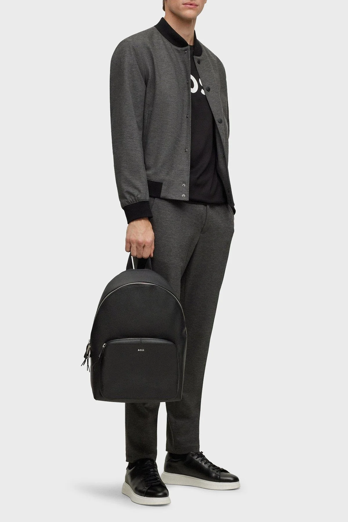 Boss Logo Baskılı Pamuklu Regular Fit Bisiklet Yaka Erkek T Shirt 50495742 001 SİYAH - 2