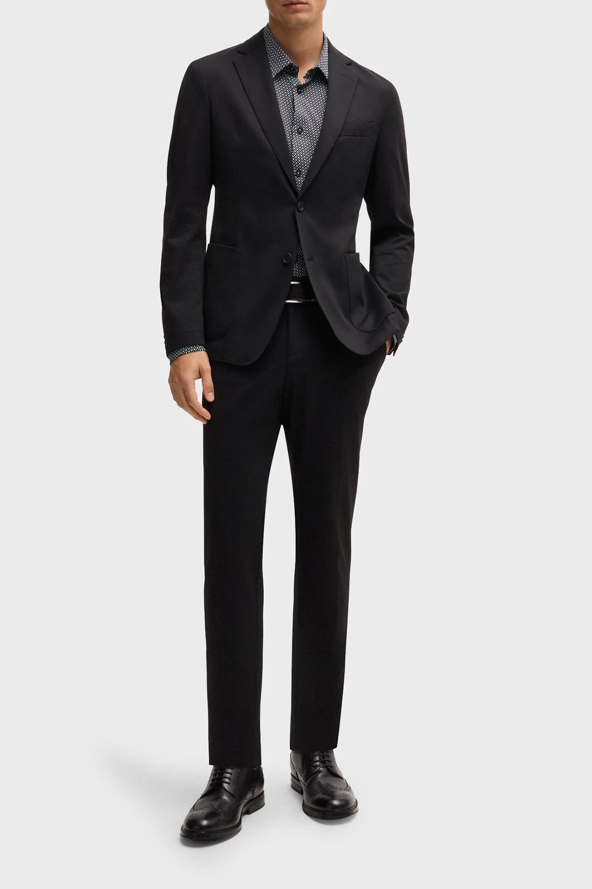 Boss Logo Baskılı Slim Fit Erkek Gömlek 50522091 001 SİYAH - 8