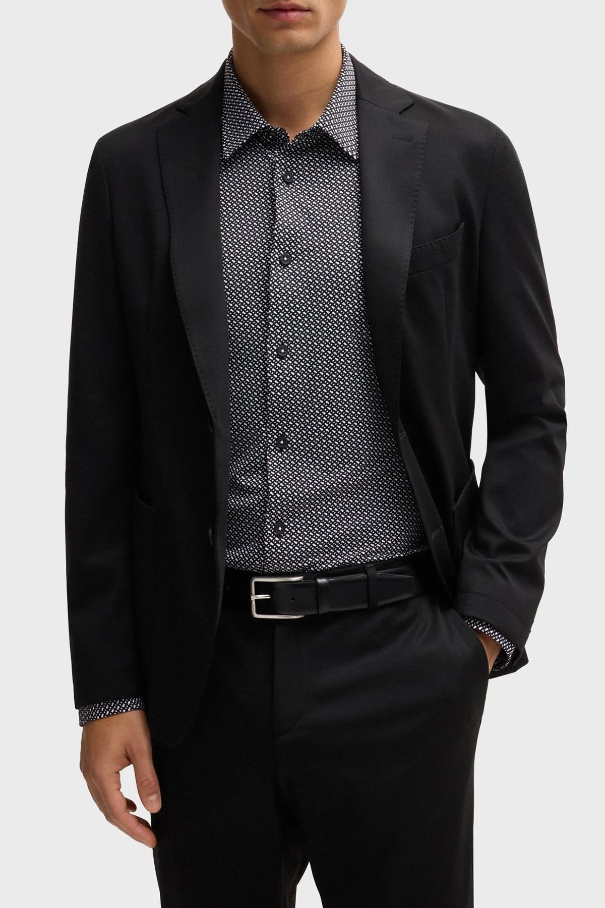 Boss Logo Baskılı Slim Fit Erkek Gömlek 50522091 001 SİYAH - 9