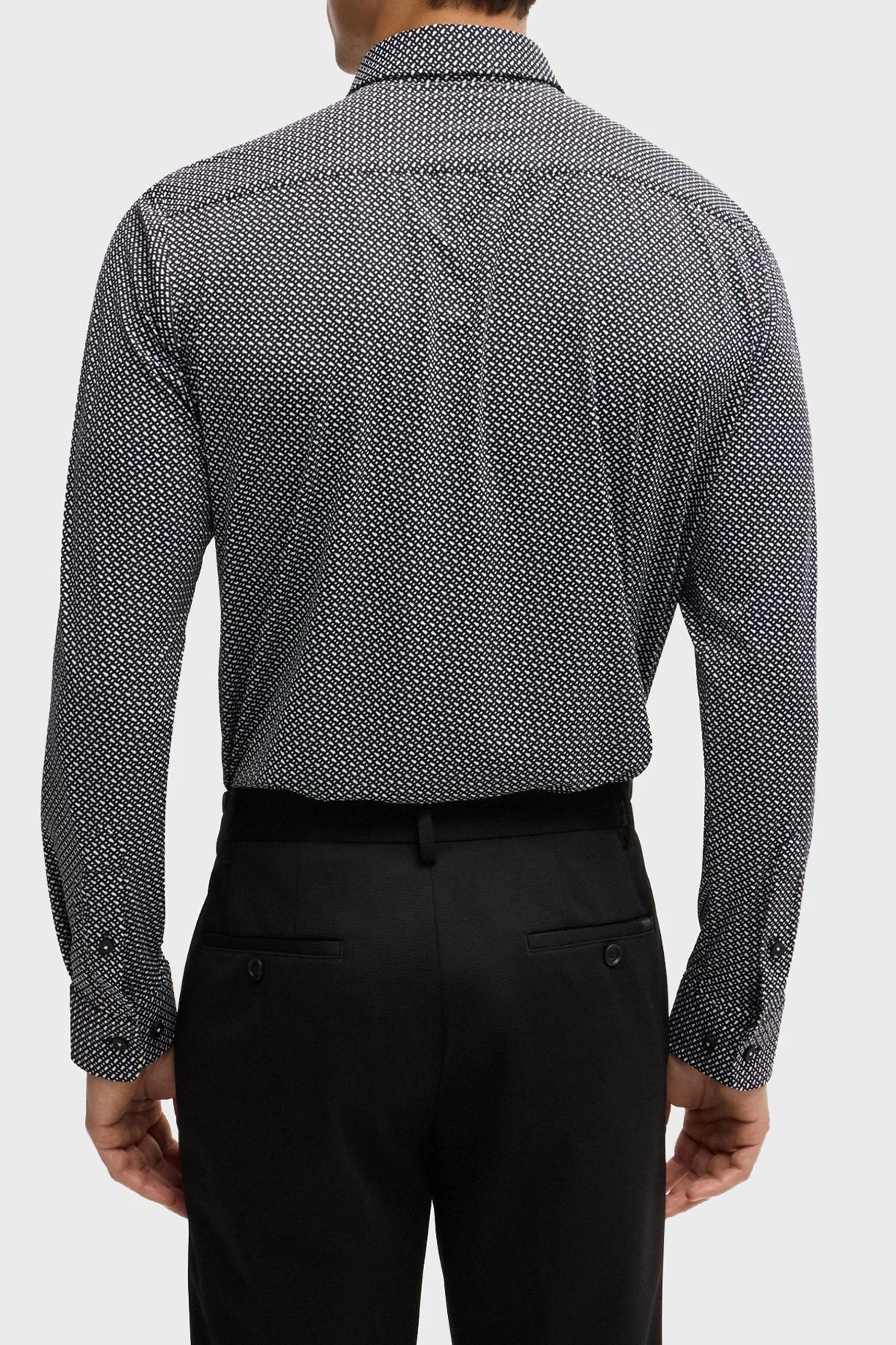 Boss Logo Baskılı Slim Fit Erkek Gömlek 50522091 001 SİYAH - 10