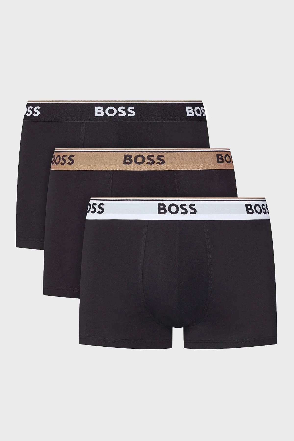 Boss Logo Baskılı Streç Pamuklu 3 Pack Erkek Boxer 50531684 985 SİYAH - 1