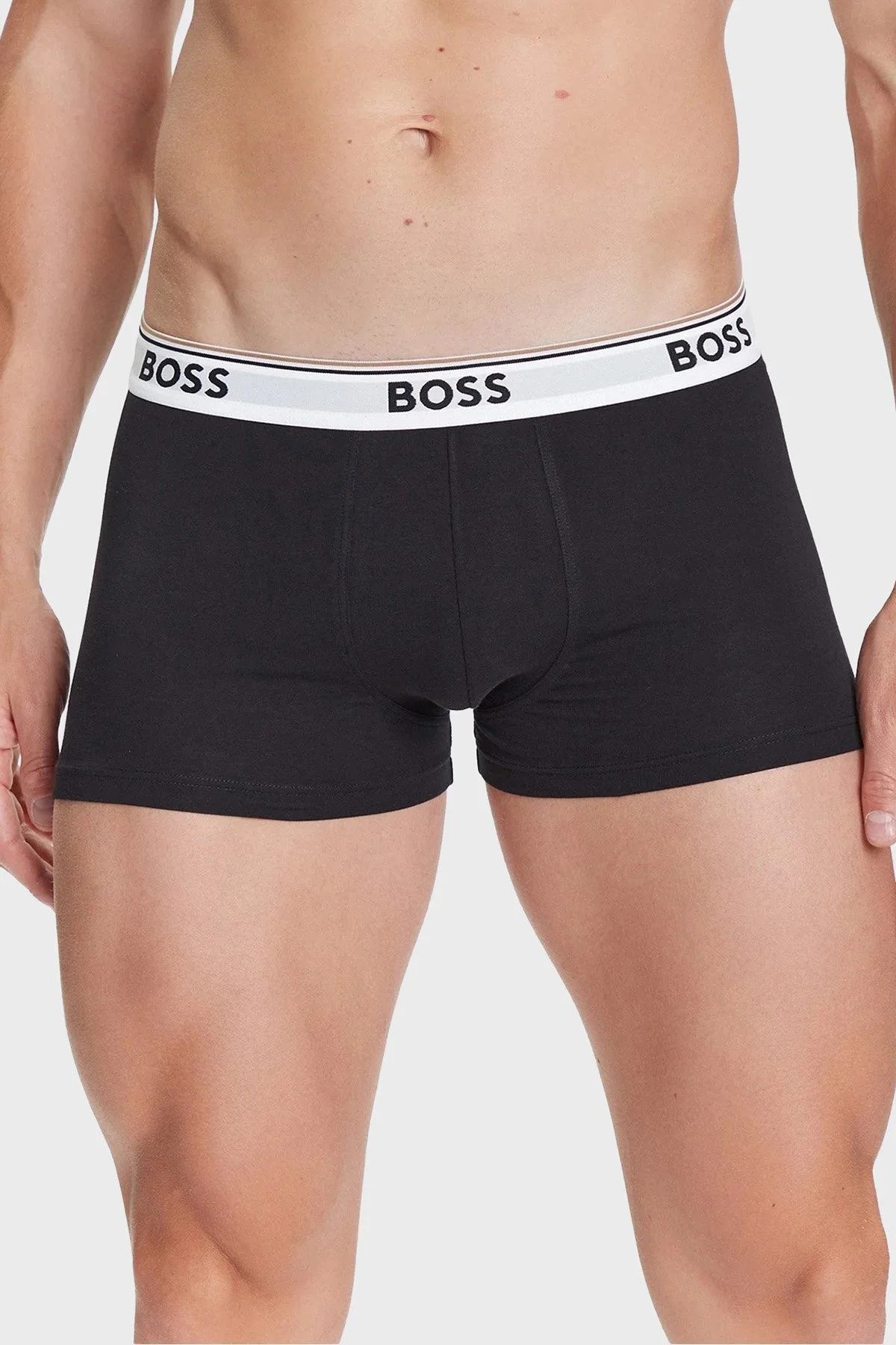 Boss Logo Baskılı Streç Pamuklu 3 Pack Erkek Boxer 50531684 985 SİYAH - 4
