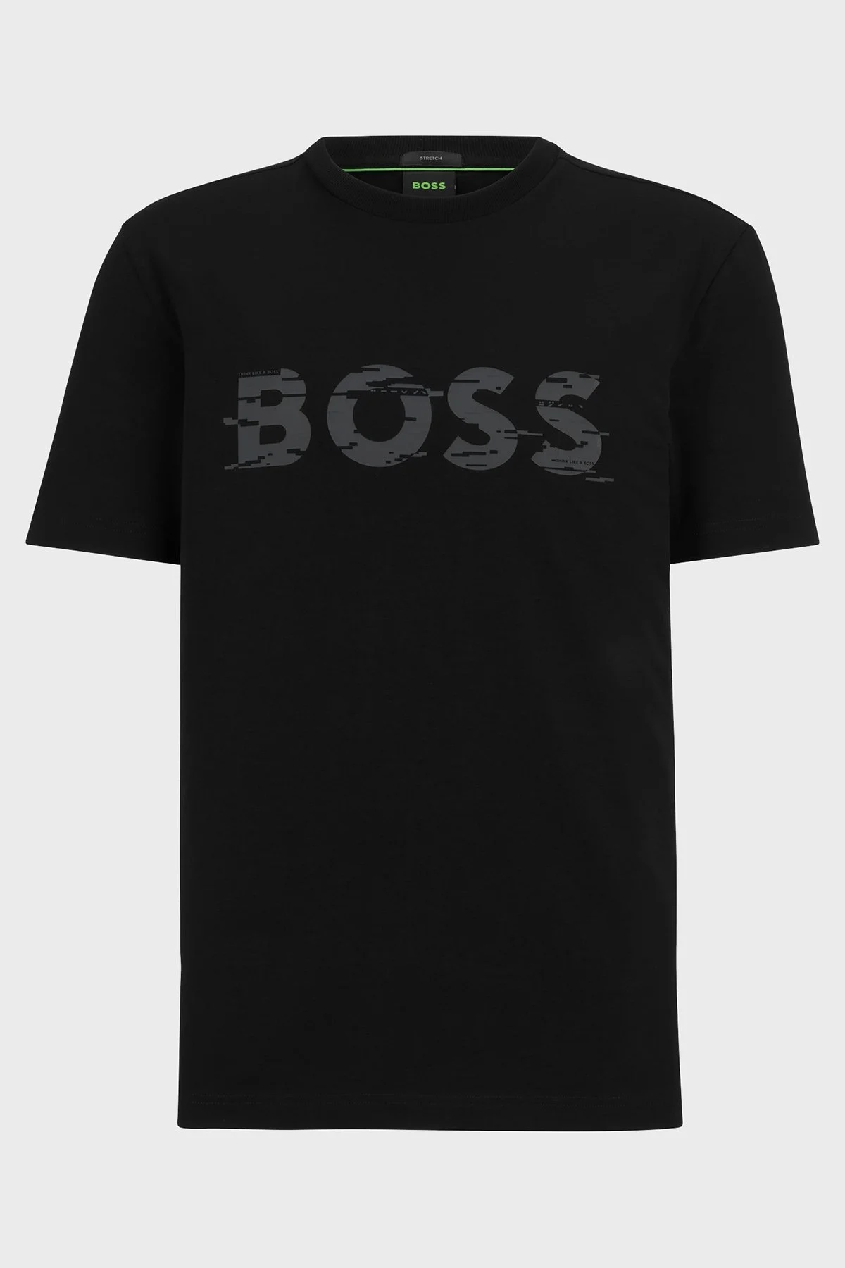 Boss Logo Baskılı Streç Pamuklu Bisiklet Yaka Regular Fit Erkek T Shirt 50483730 001 SİYAH - 5