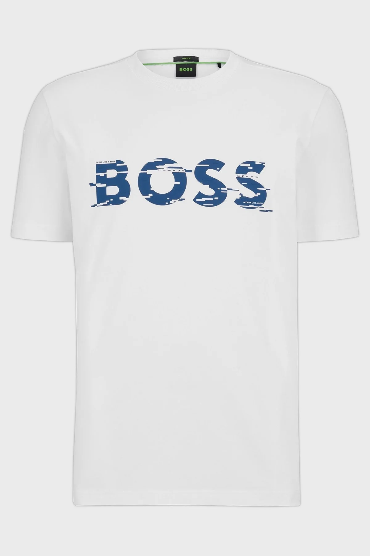 Boss Logo Baskılı Streç Pamuklu Bisiklet Yaka Regular Fit Erkek T Shirt 50483730 100 BEYAZ - 5