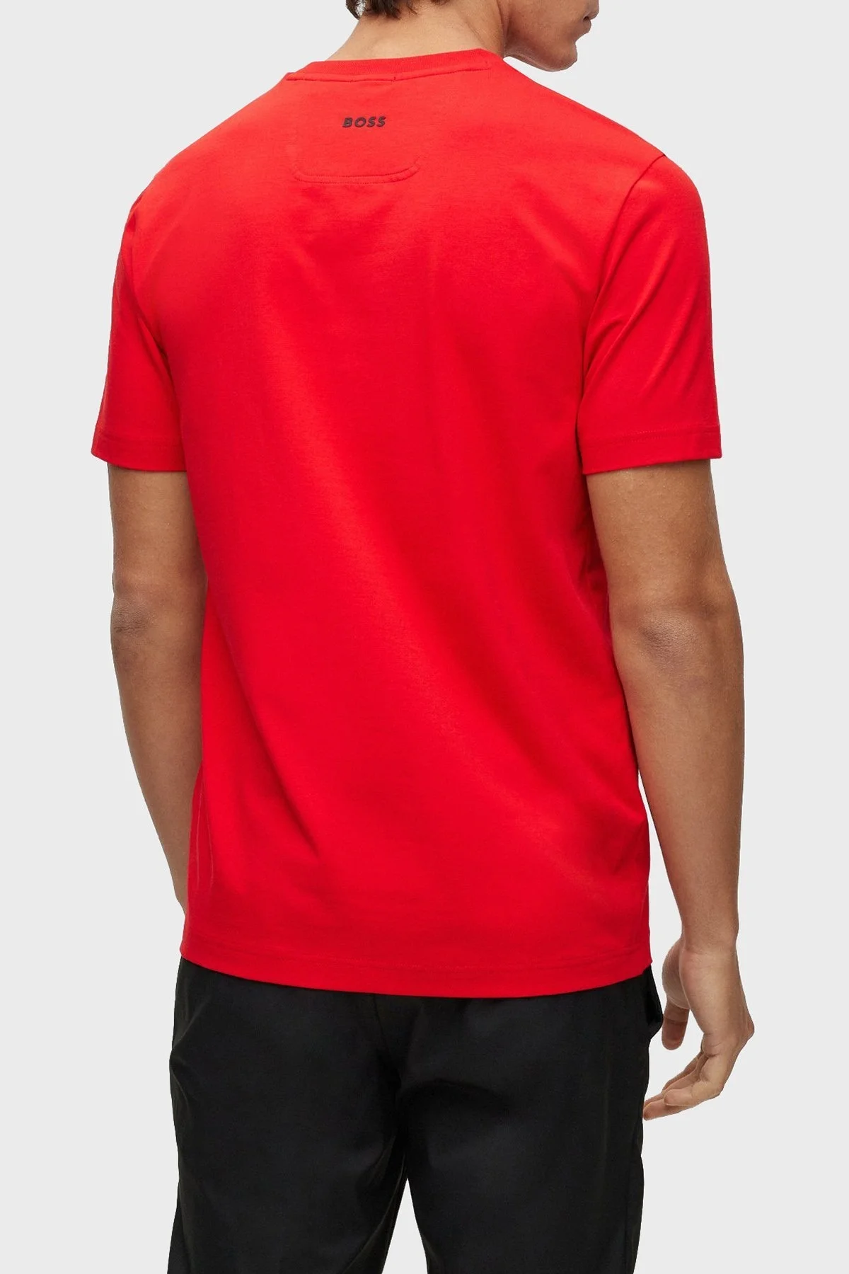 Boss Logo Baskılı Streç Pamuklu Bisiklet Yaka Regular Fit Erkek T Shirt 50483730 624 KIRMIZI - 3