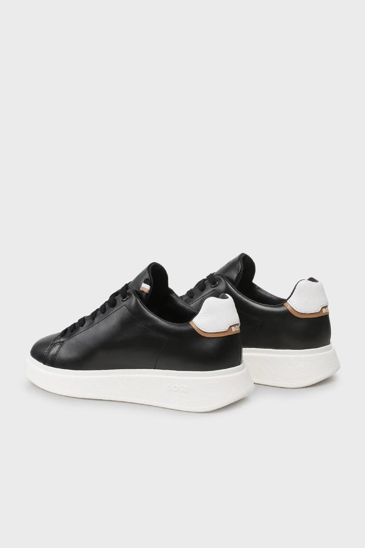 Boss Logo Detaylı Deri Sneaker Erkek Ayakkabı 50497880 002 SİYAH - 3
