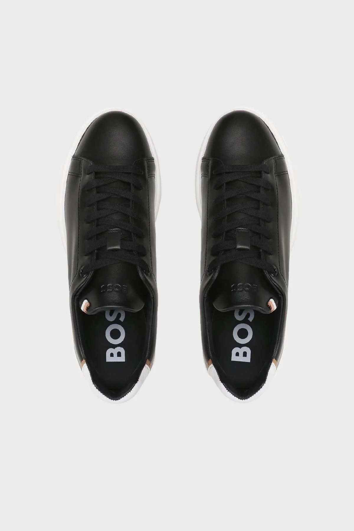 Boss Logo Detaylı Deri Sneaker Erkek Ayakkabı 50497880 002 SİYAH - 4