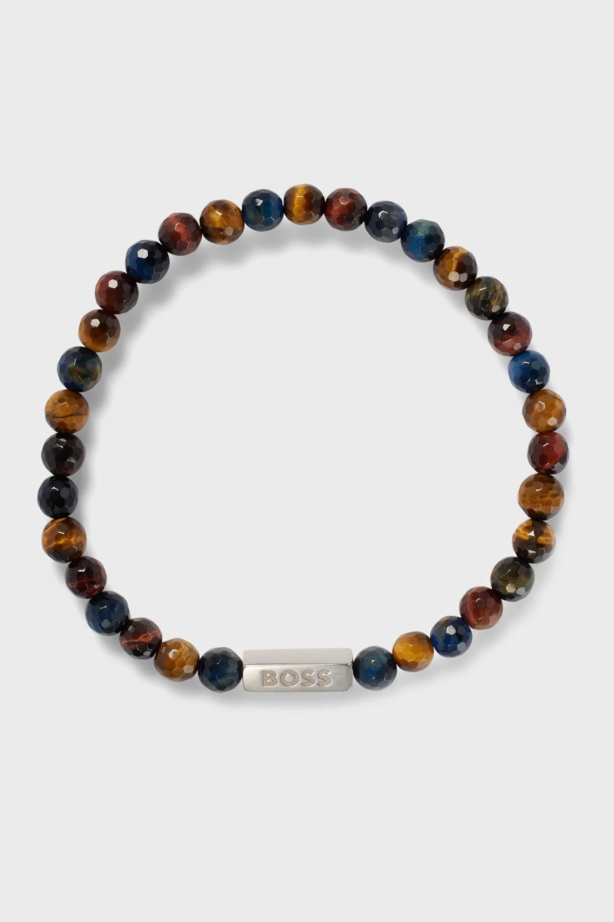 Boss Logo İşlemeli Kaplan Gözü Taşlı Erkek Bileklik 50491932 210 KAHVE - 1