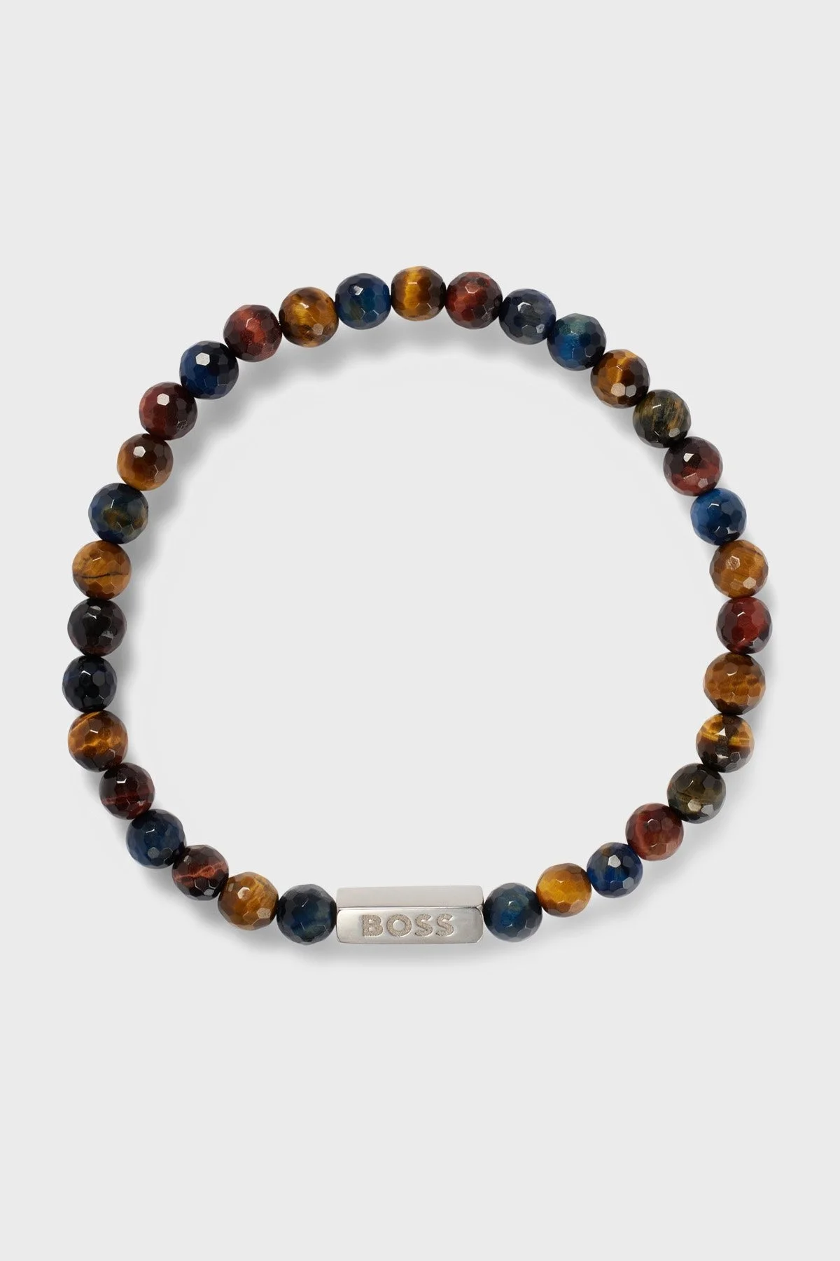 Boss Logo İşlemeli Kaplan Gözü Taşlı Erkek Bileklik 50491932 210 KAHVE - 3