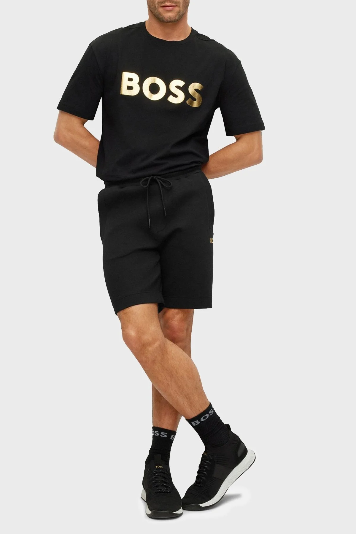 Boss Logo İşlemeli Pamuklu Regular Fit Erkek Short 50482912 001 SİYAH - 1
