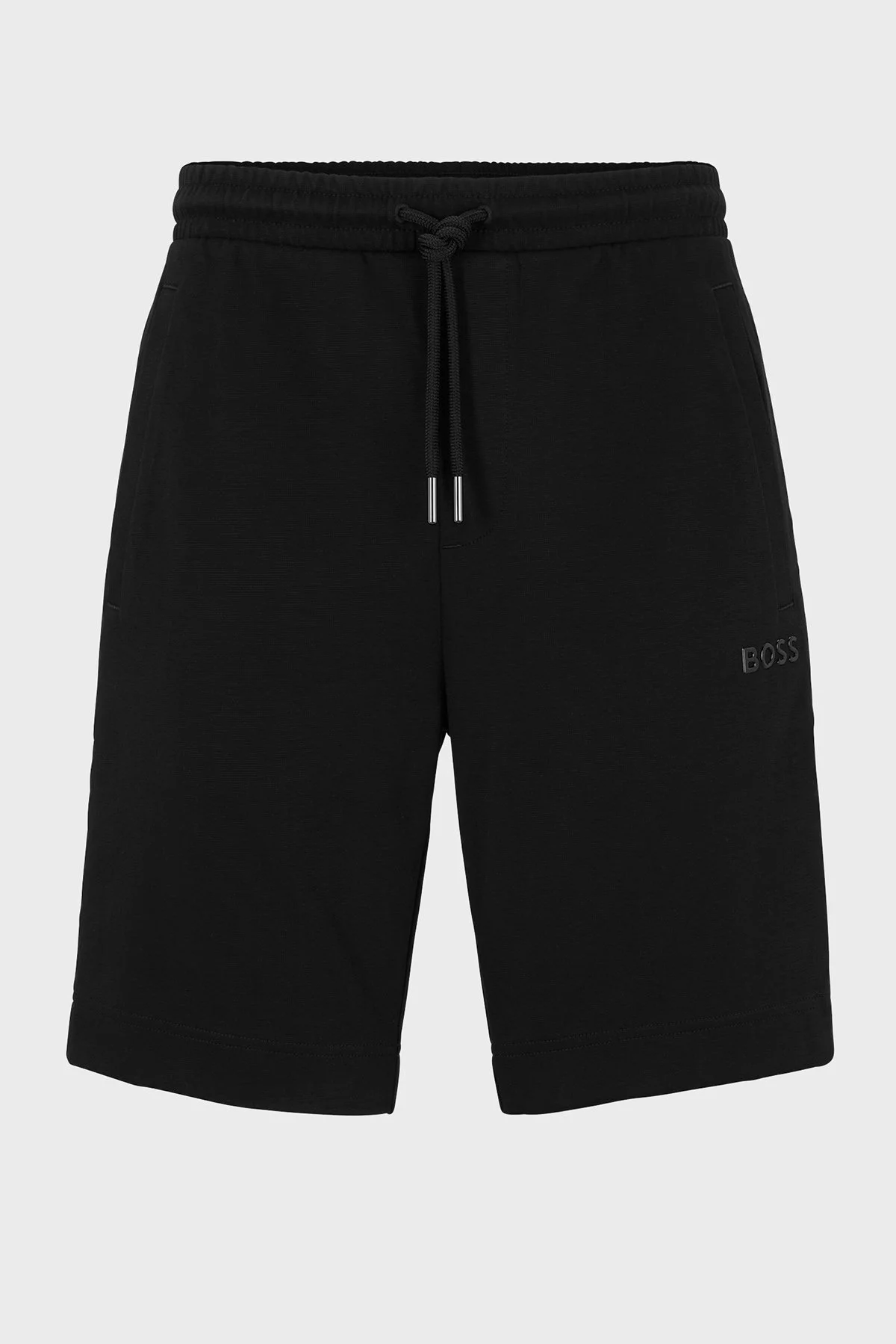 Boss Logo Şeritli Belden Bağlamalı Cepli Pamuk Karışımlı Normal Bel Regular Fit Erkek Short 50486858 001 SİYAH - 6