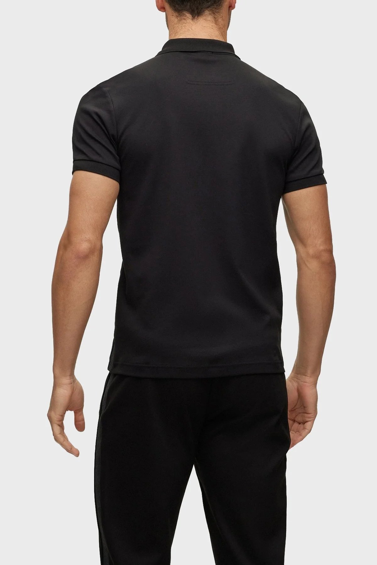 Boss Logo Şeritli İnterlok Pamuklu Slim Fit Erkek Polo T Shirt 50488295 001 SİYAH - 3