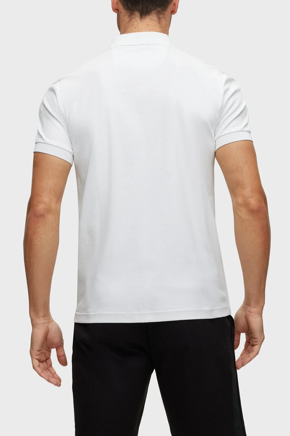 Boss Logo Şeritli İnterlok Pamuklu Slim Fit Erkek Polo T Shirt 50488295 100 BEYAZ - 3