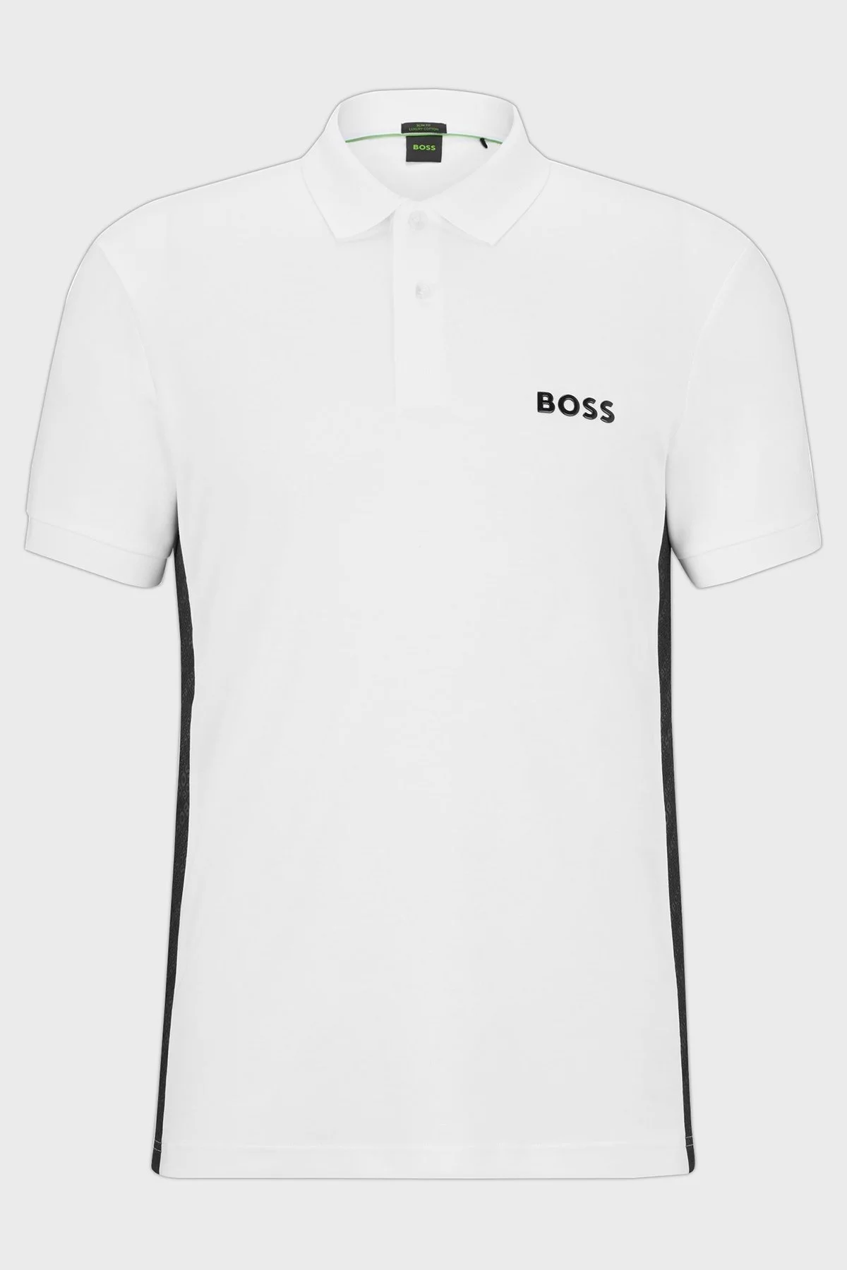 Boss Logo Şeritli İnterlok Pamuklu Slim Fit Erkek Polo T Shirt 50488295 100 BEYAZ - 5
