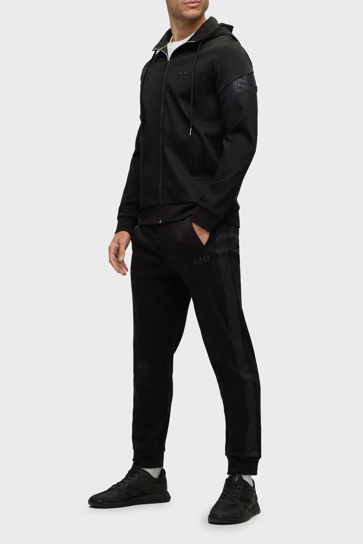 Boss Logo Şeritli Pamuklu Cepli Regular Fit Erkek Pantolon 50486857 001 SİYAH - 2