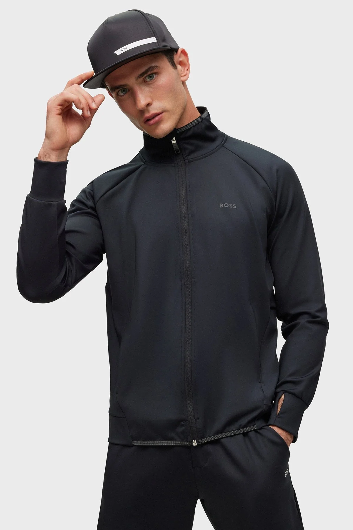 Boss Logo Şeritli Saten Erkek Şapka 50502863 001 SİYAH - 3