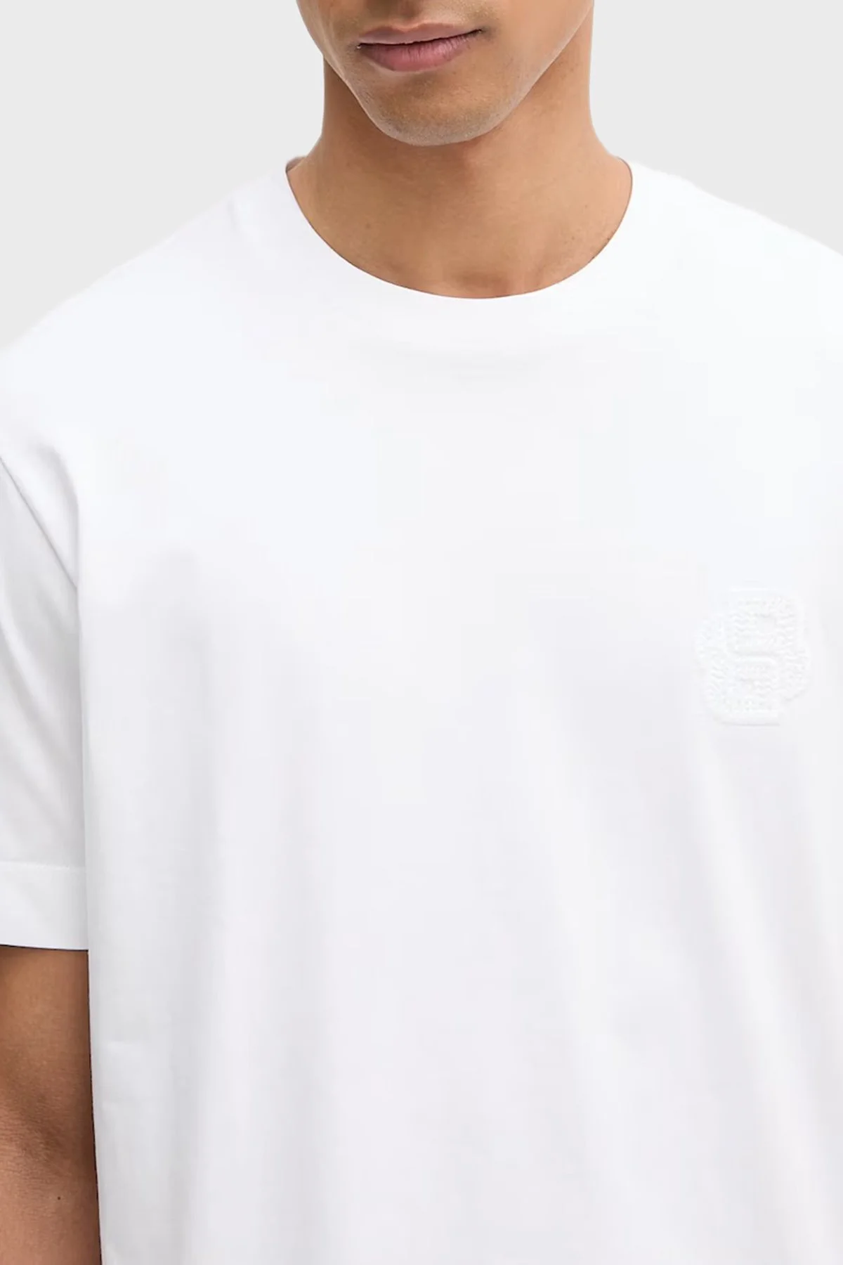 Boss Logolu % 100 Pamuk Bisiklet Yaka Erkek T Shirt 50560328 100 BEYAZ - 3