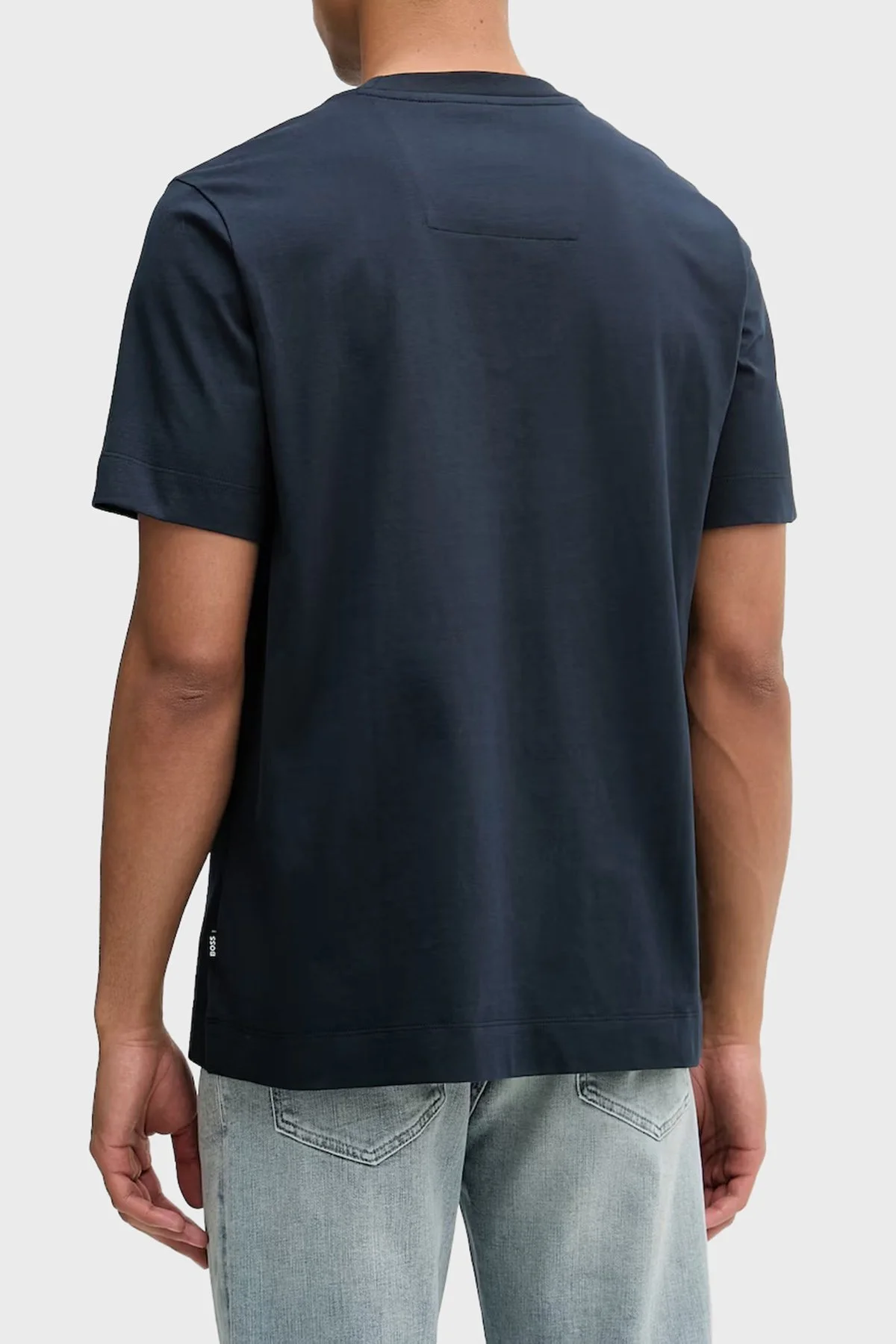Boss Logolu % 100 Pamuk Bisiklet Yaka Erkek T Shirt 50560328 404 LACİVERT - 3