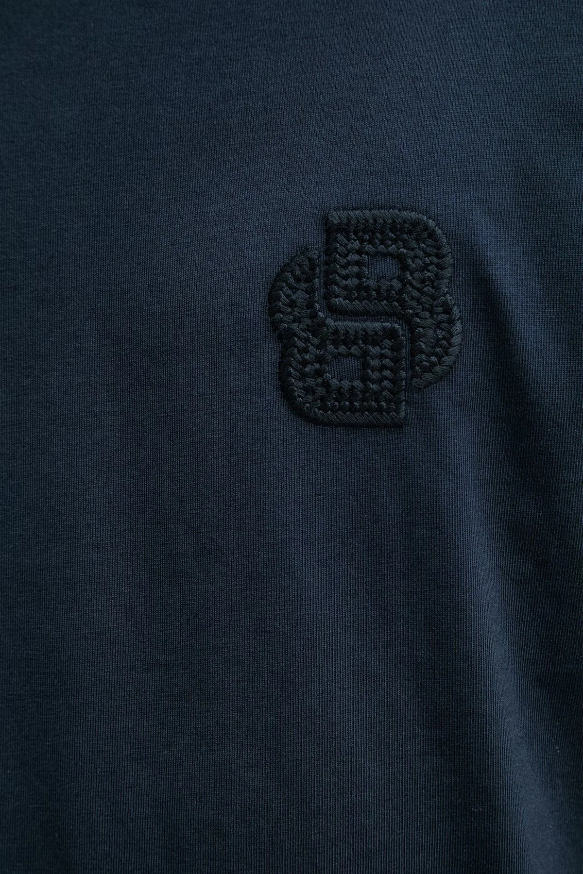 Boss Logolu % 100 Pamuk Bisiklet Yaka Erkek T Shirt 50560328 404 LACİVERT - 5