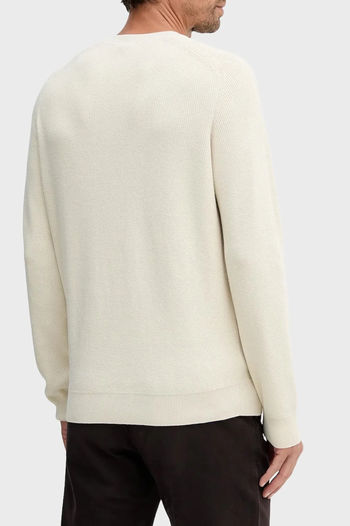 Boss Logolu % 100 Pamuk Regular Fit Bisiklet Yaka Erkek Kazak 50543136 131 EKRU - 3