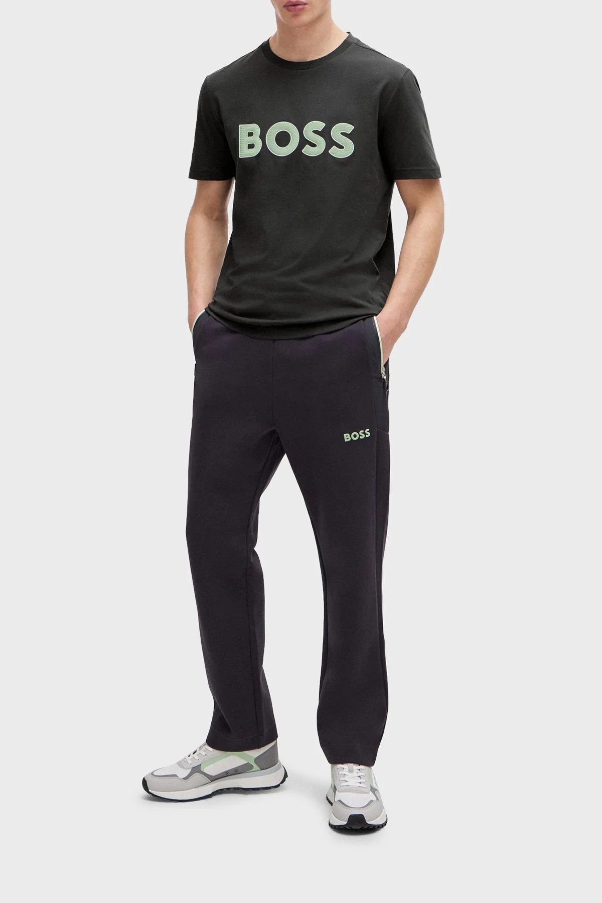 Boss Logolu % 100 Pamuk Regular Fit Bisiklet Yaka Erkek T Shirt 50512866 016 ANTRASİT - 2