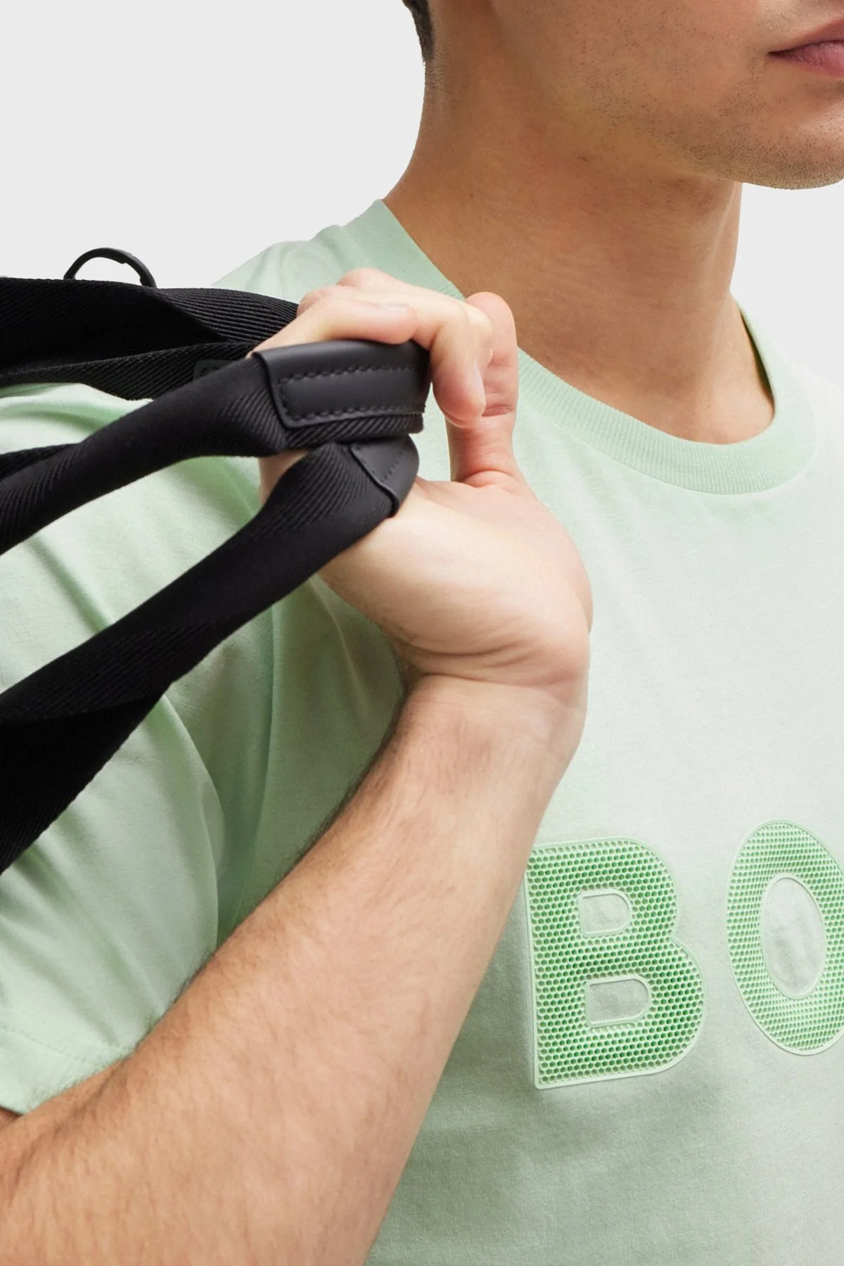 Boss Logolu % 100 Pamuk Regular Fit Bisiklet Yaka Erkek T Shirt 50512866 388 AÇIK YEŞİL - 4