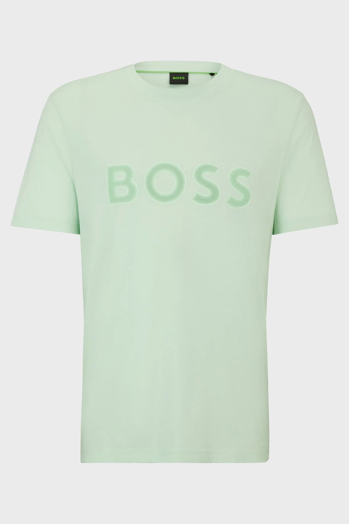 Boss Logolu % 100 Pamuk Regular Fit Bisiklet Yaka Erkek T Shirt 50512866 388 AÇIK YEŞİL - 5