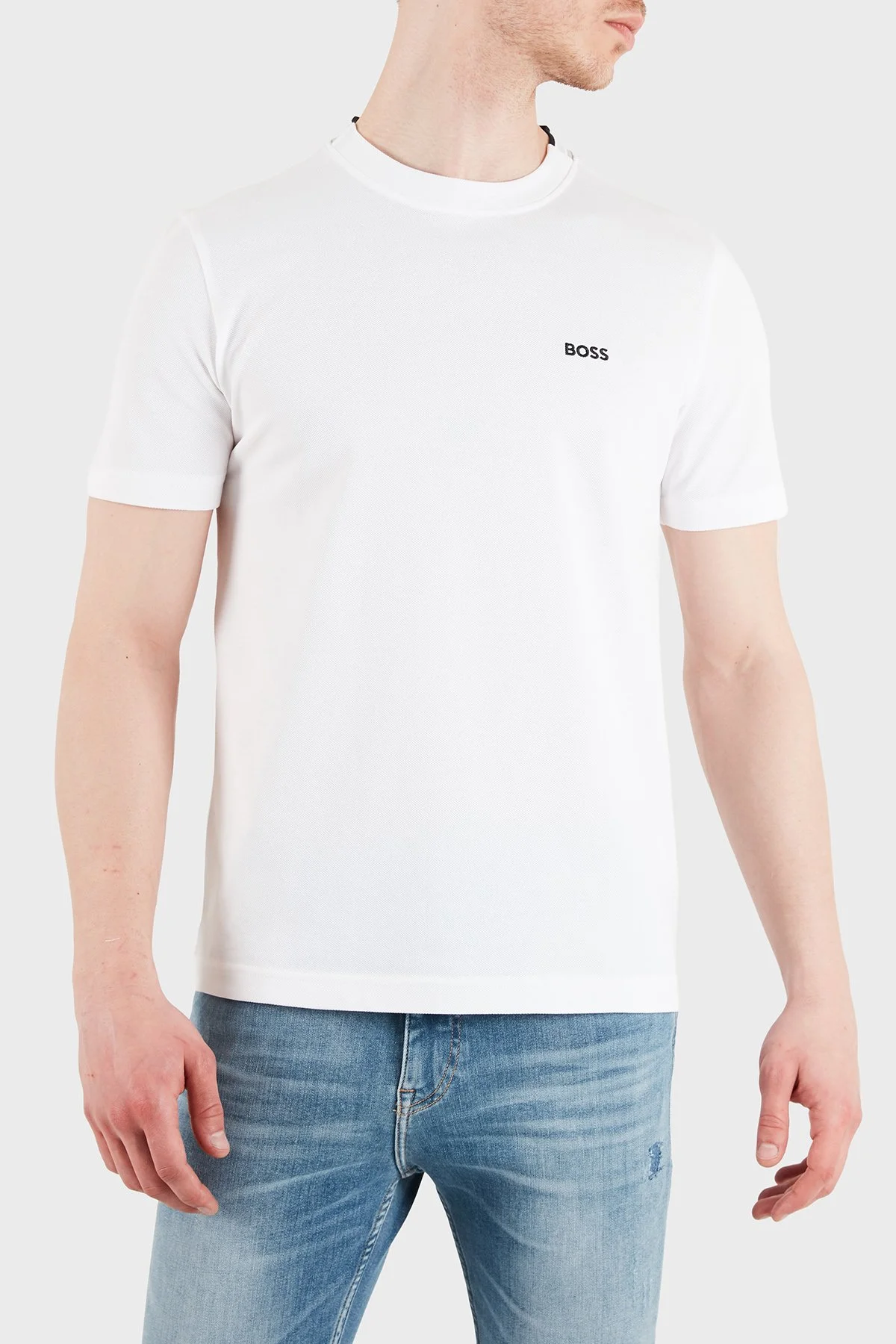 Boss Logolu % 100 Pamuk Regular Fit Bisiklet Yaka Erkek T Shirt 50529941 100 BEYAZ - 5