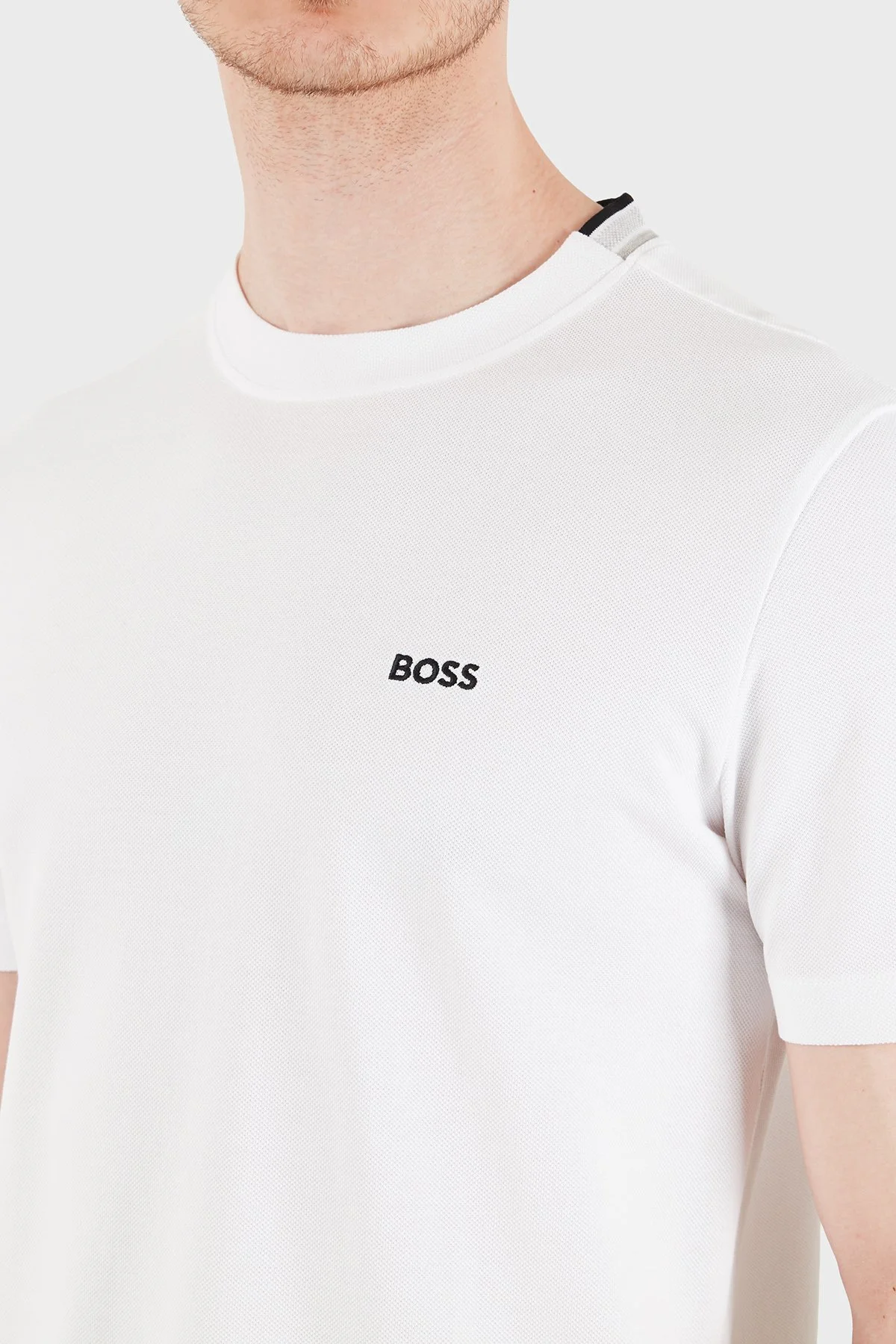 Boss Logolu % 100 Pamuk Regular Fit Bisiklet Yaka Erkek T Shirt 50529941 100 BEYAZ - 6