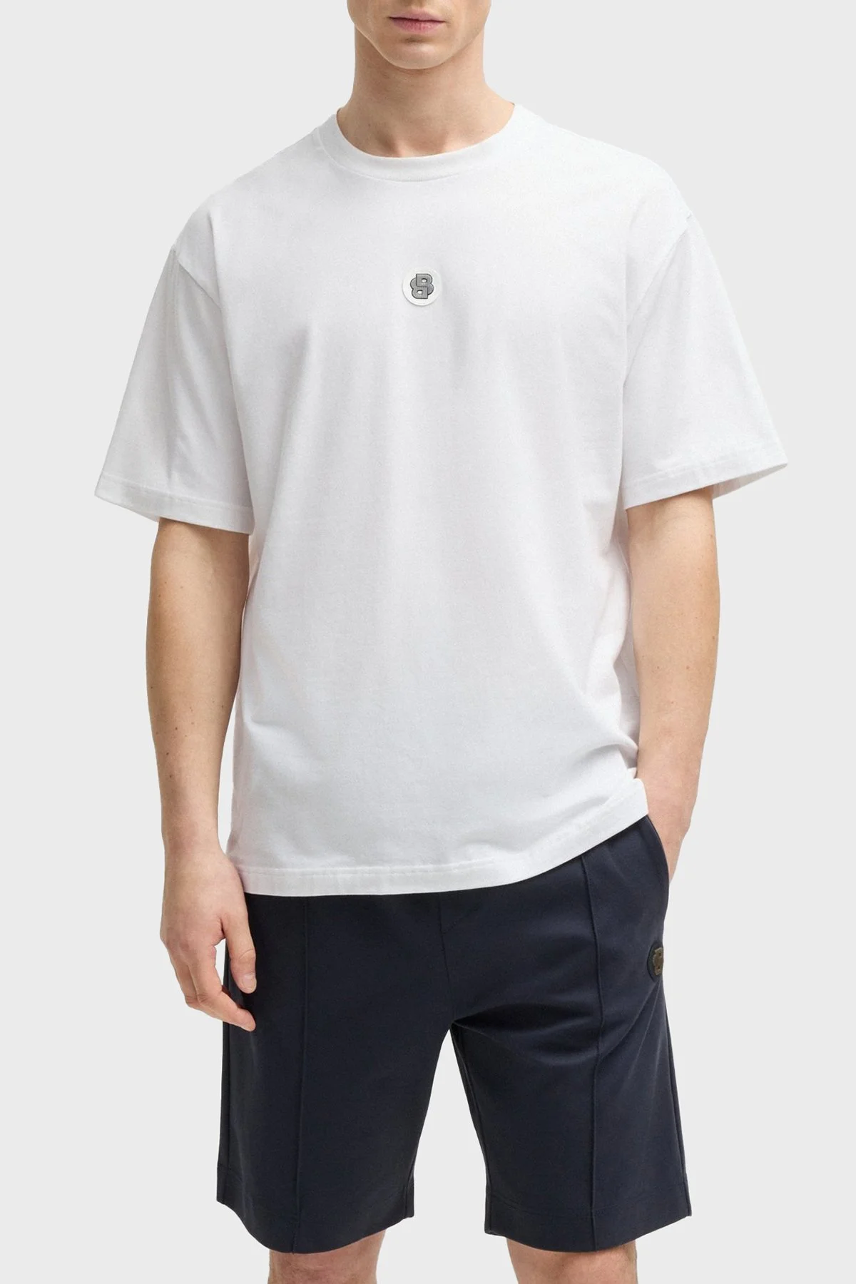 Boss Logolu % 100 Pamuk Regular Fit Bisiklet Yaka Erkek T Shirt 50535409 100 BEYAZ - 1