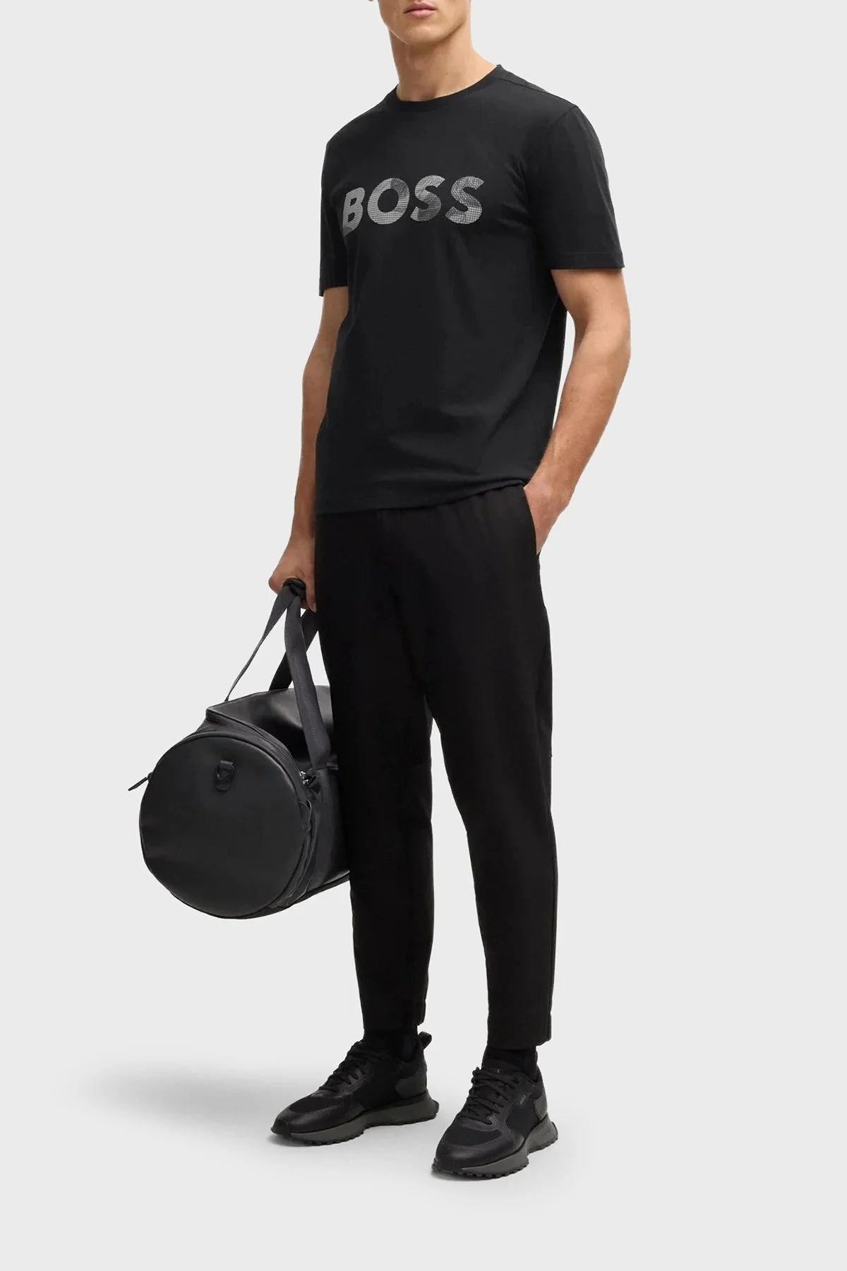 Boss Logolu % 100 Pamuk Regular Fit Bisiklet Yaka Erkek T Shirt 50537834 001 SİYAH - 7