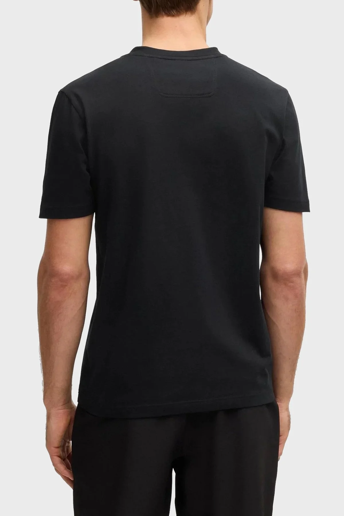 Boss Logolu % 100 Pamuk Regular Fit Bisiklet Yaka Erkek T Shirt 50537834 001 SİYAH - 8