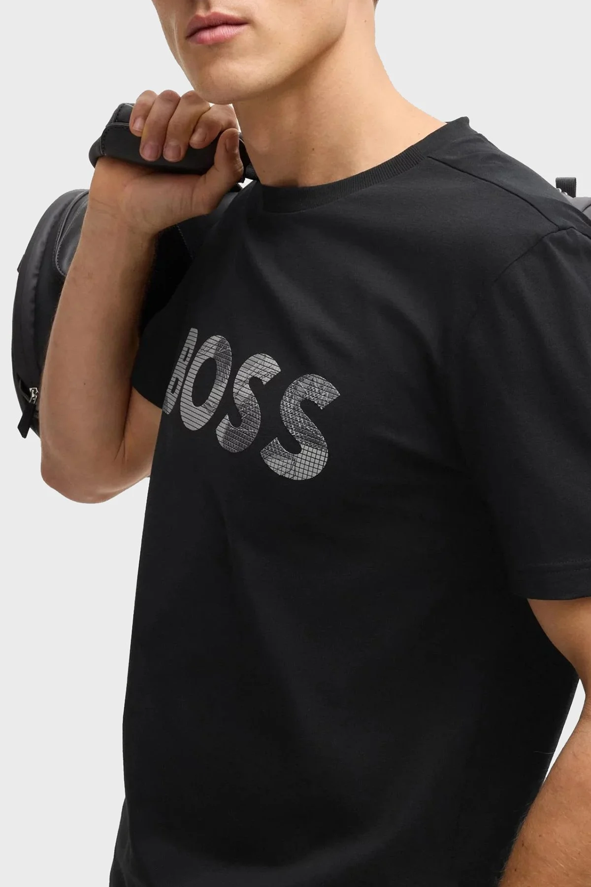Boss Logolu % 100 Pamuk Regular Fit Bisiklet Yaka Erkek T Shirt 50537834 001 SİYAH - 4