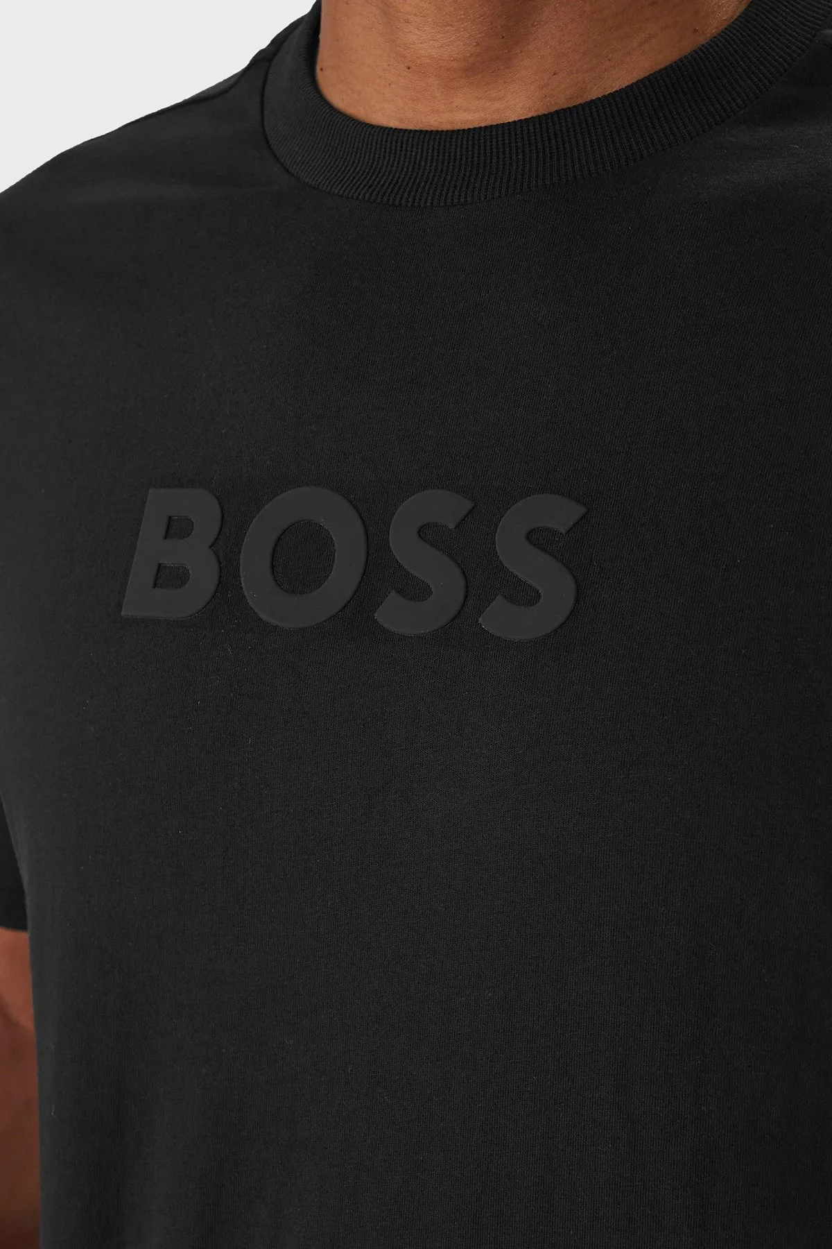 Boss Logolu % 100 Pamuk Regular Fit Bisiklet Yaka Erkek T Shirt 50553652 001 SİYAH - 4