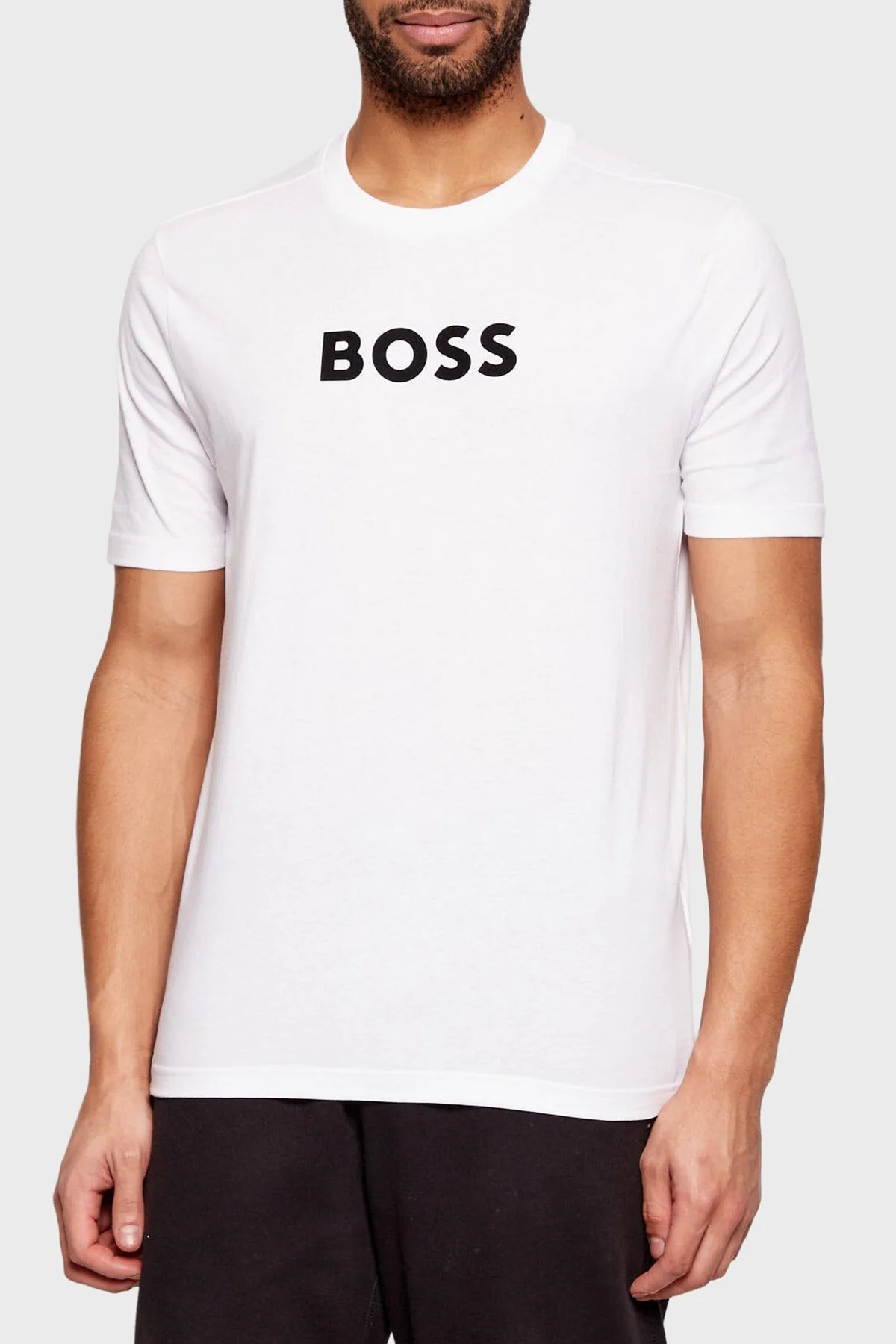 Boss Logolu % 100 Pamuk Regular Fit Bisiklet Yaka Erkek T Shirt 50553652 100 BEYAZ - 1