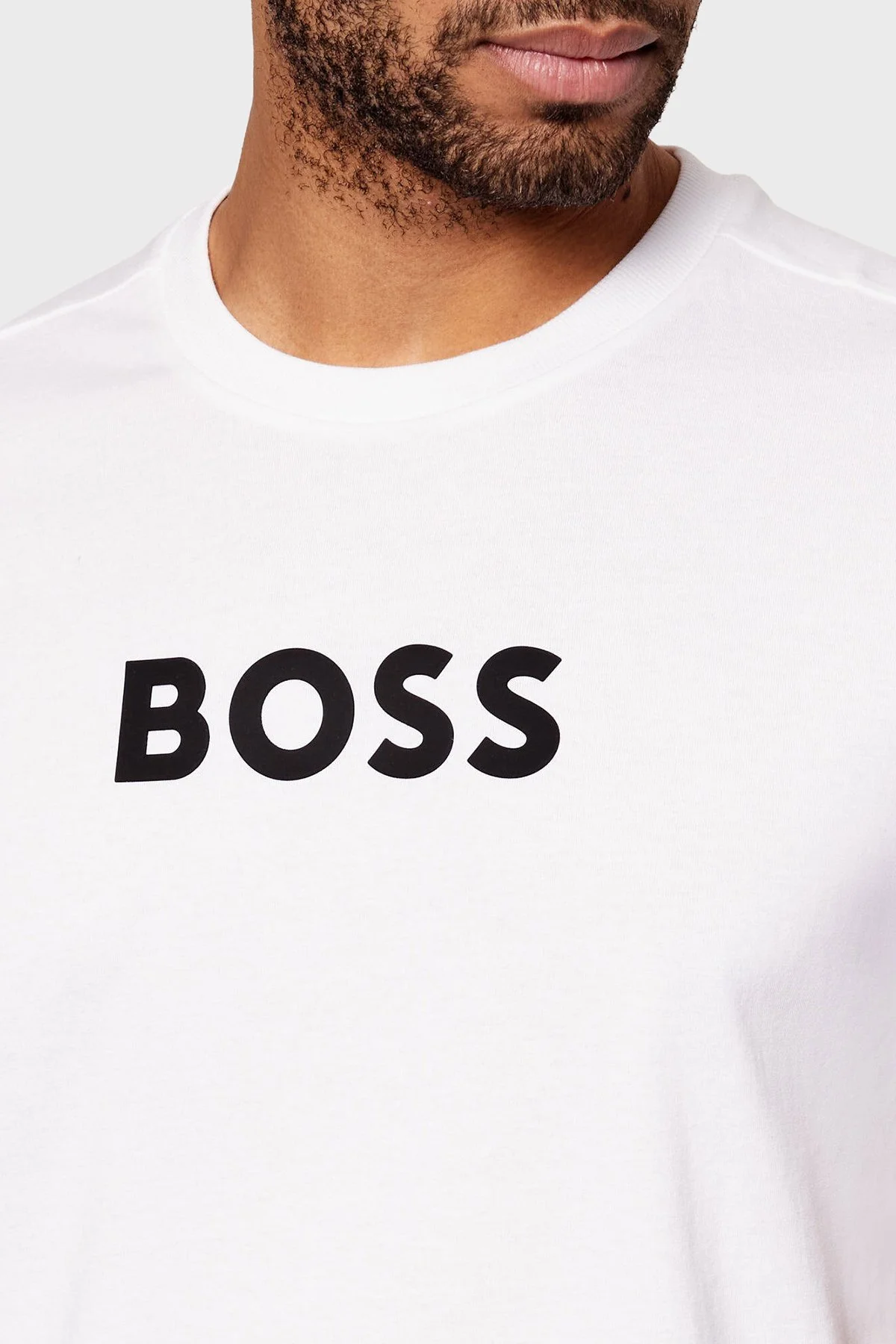 Boss Logolu % 100 Pamuk Regular Fit Bisiklet Yaka Erkek T Shirt 50553652 100 BEYAZ - 3