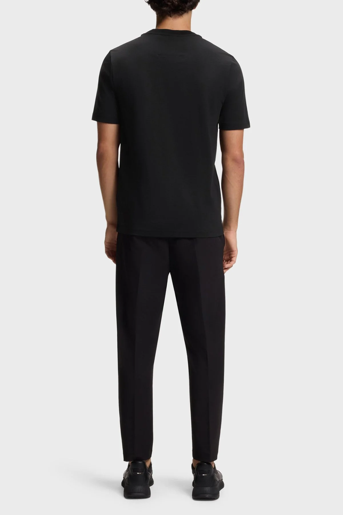 Boss Logolu % 100 Pamuk Regular Fit Bisiklet Yaka Erkek T Shirt 50554862 001 SİYAH - 3